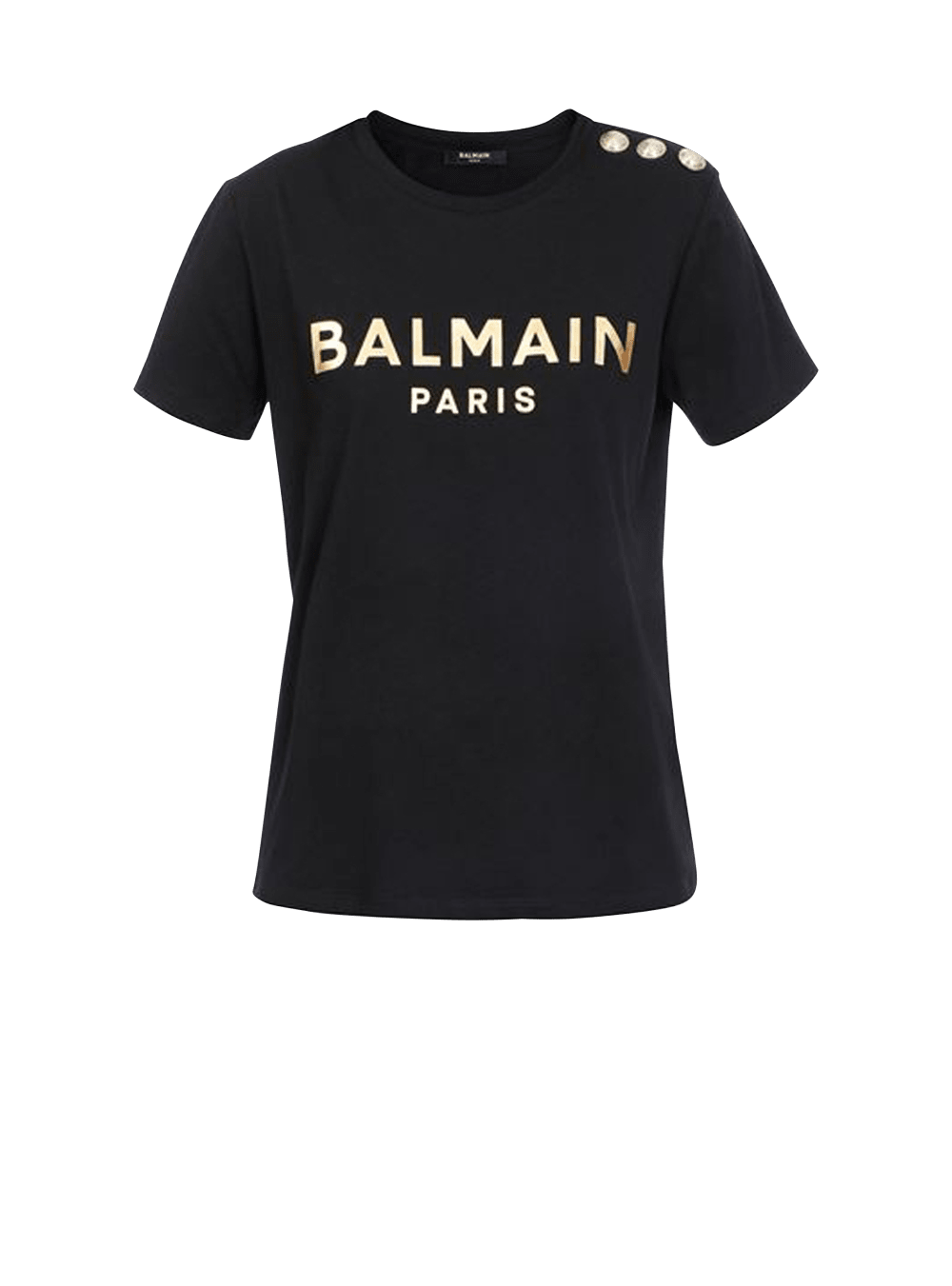 Women\'s Balmain Cotton With Logo Print T Shirts Black | USA kwOoTyxV