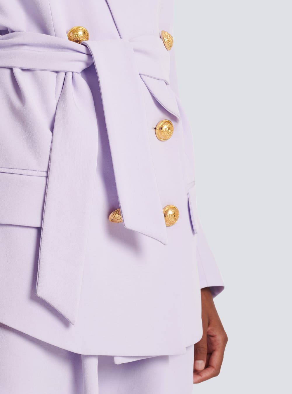 Women's Balmain Crepe With Shawl Collar Jackets Purple | USA JzSATijL