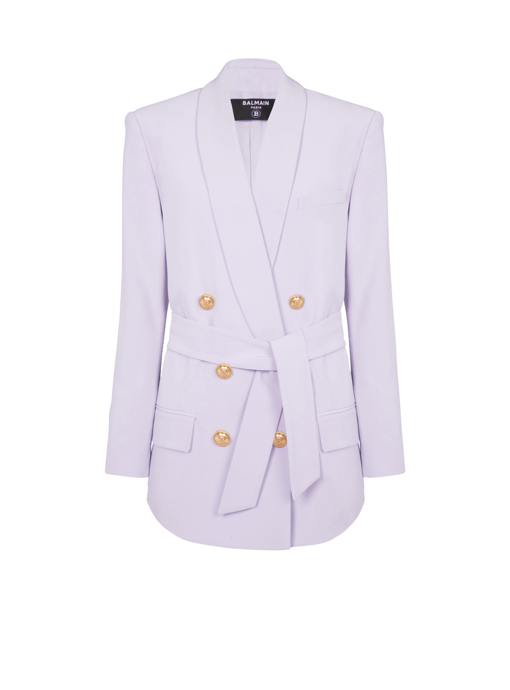 Women\'s Balmain Crepe With Shawl Collar Jackets Purple | USA JzSATijL