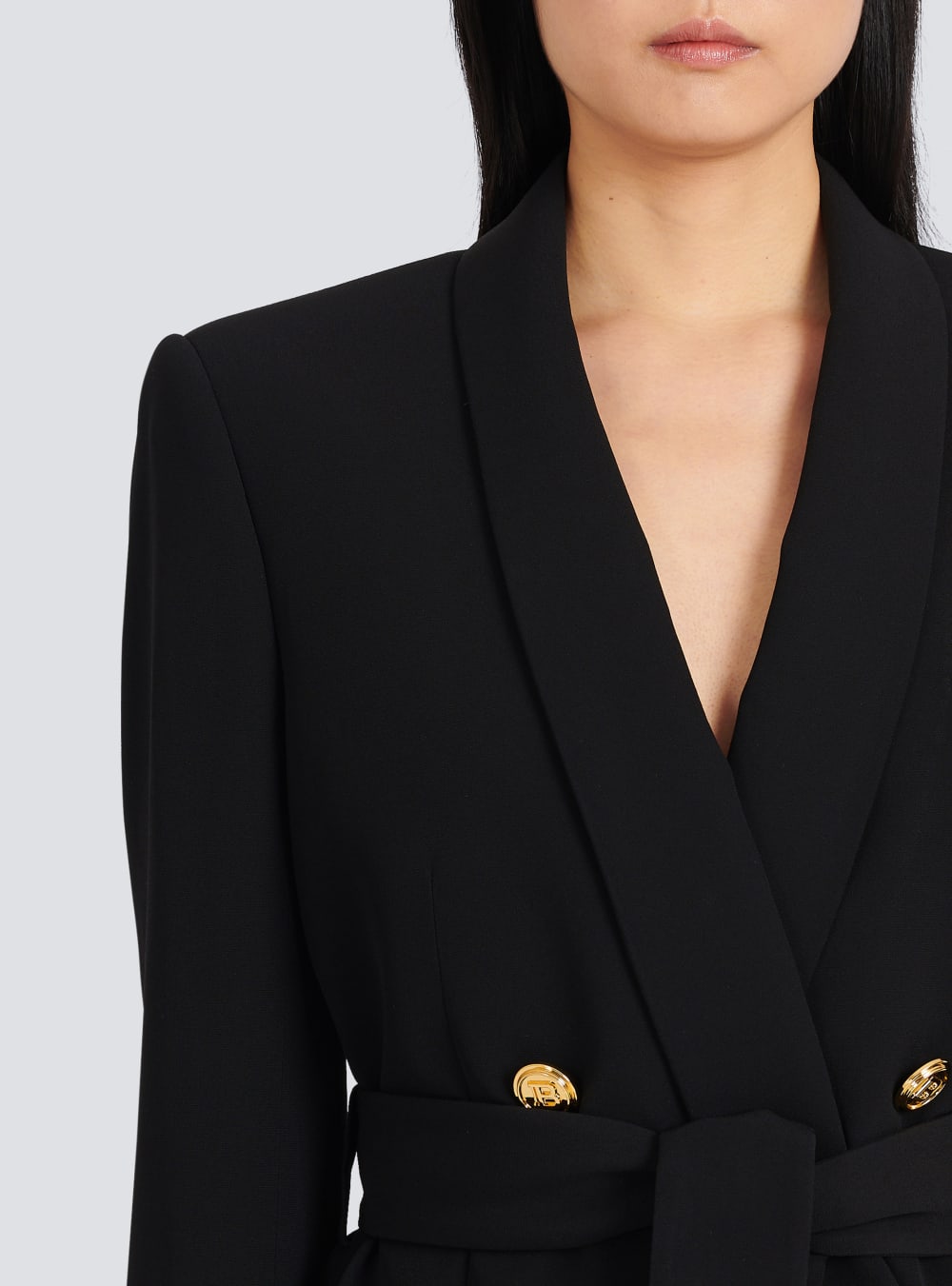 Women's Balmain Double-breasted Fuchsia Eco-designed Blazers Black | USA HK9qAMMd