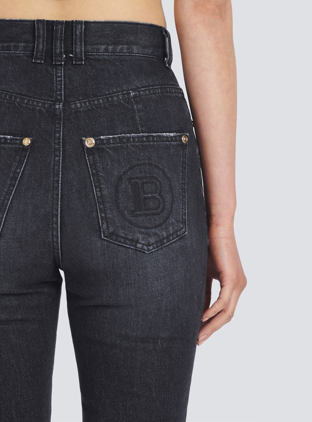 Women's Balmain Eco-designed Bootcut Jeans Black | USA qnK6n5M5