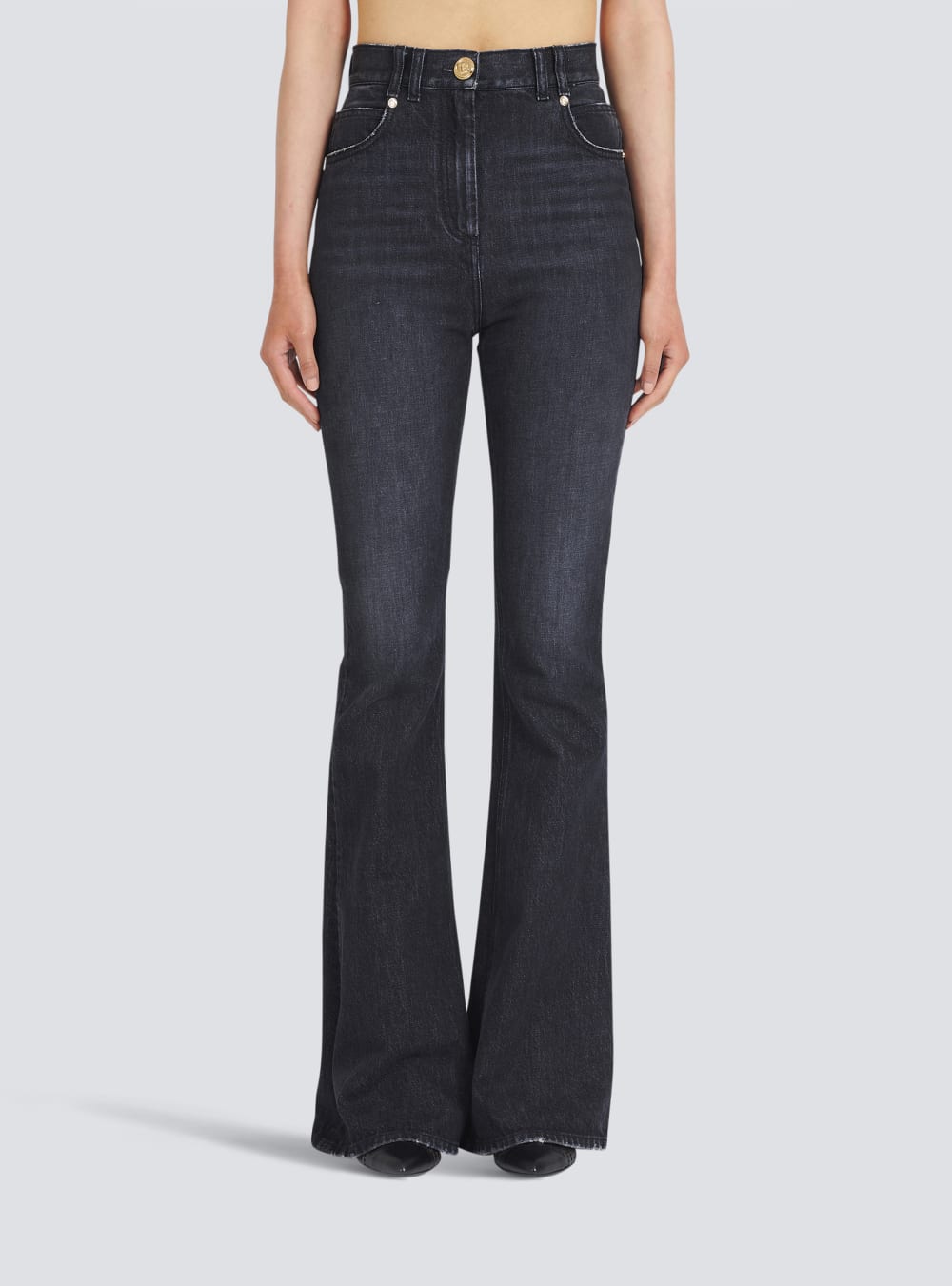 Women's Balmain Eco-designed Bootcut Jeans Black | USA qnK6n5M5