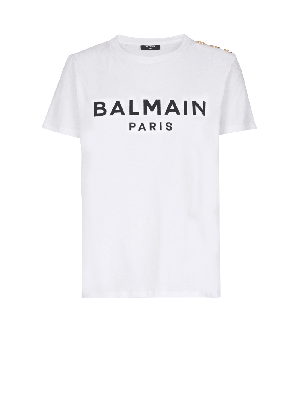 Women\'s Balmain Eco-designed Cotton With Logo Print T Shirts White | USA 1CxzWPtI