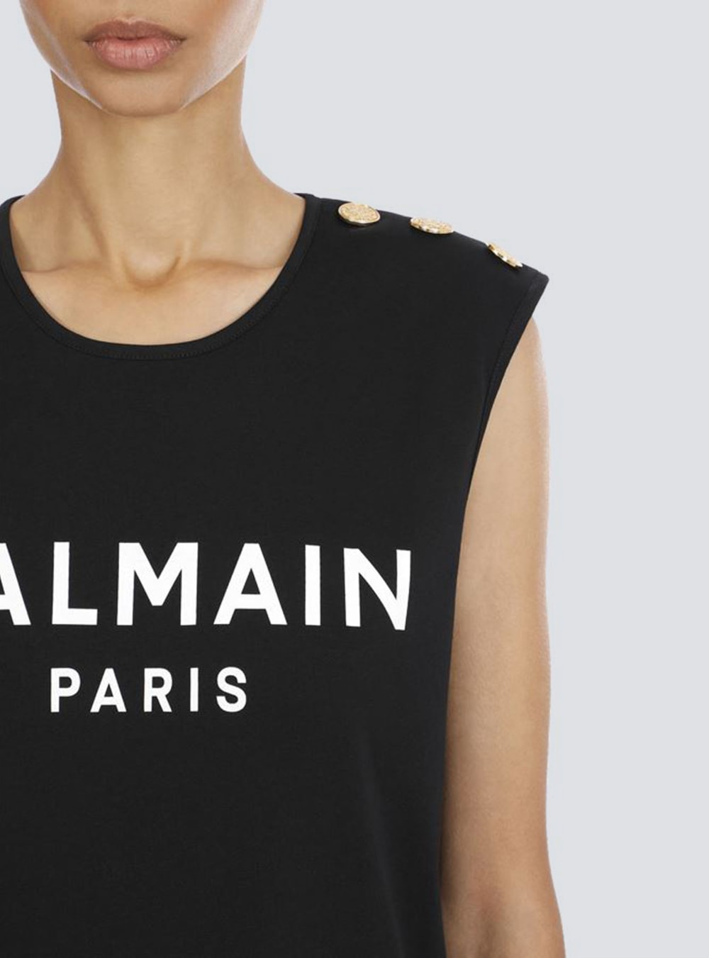 Women's Balmain Eco-designed Cotton With Logo Print T Shirts Black | USA HVrHZOO5