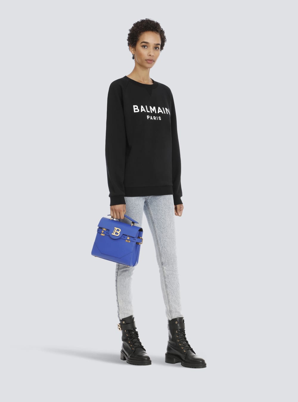 Women's Balmain Eco-designed Cotton With Logo Print Sweatshirts Black | USA Om5xg3Yt