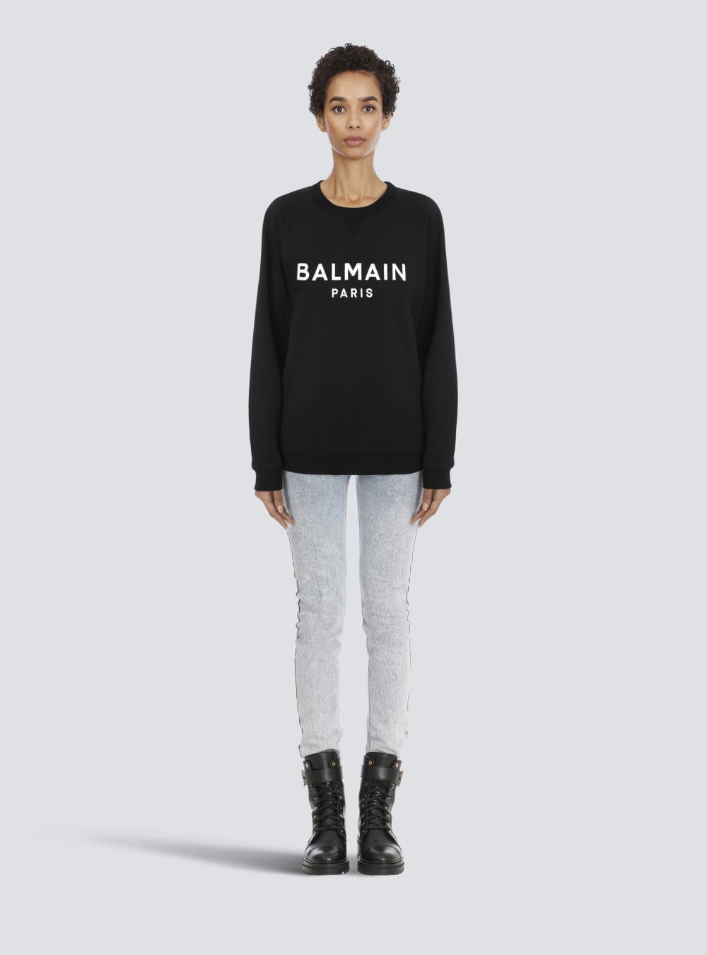 Women's Balmain Eco-designed Cotton With Logo Print Sweatshirts Black | USA Om5xg3Yt