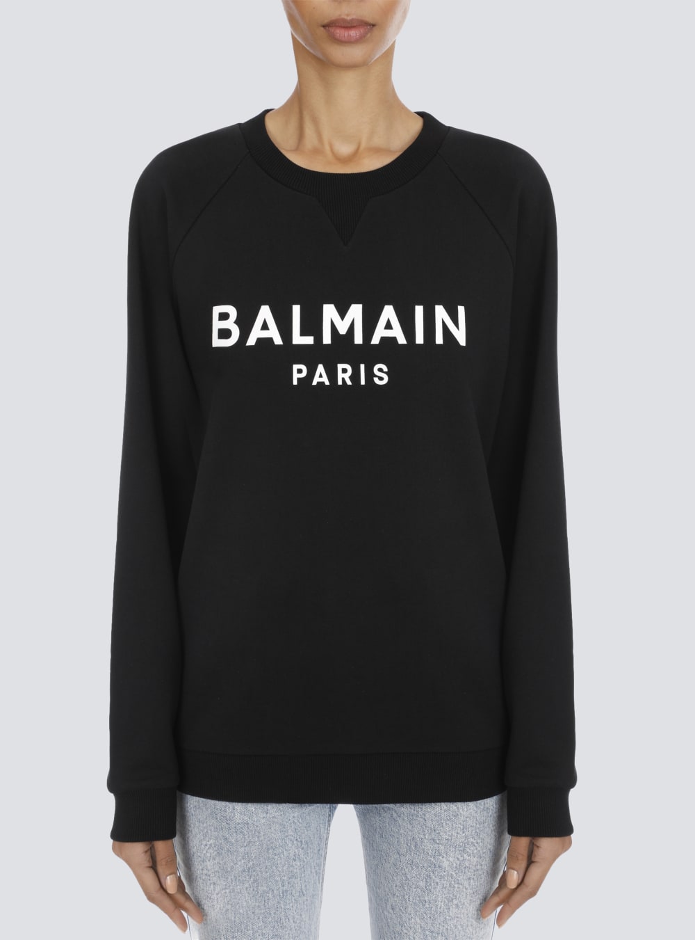 Women's Balmain Eco-designed Cotton With Logo Print Sweatshirts Black | USA Om5xg3Yt