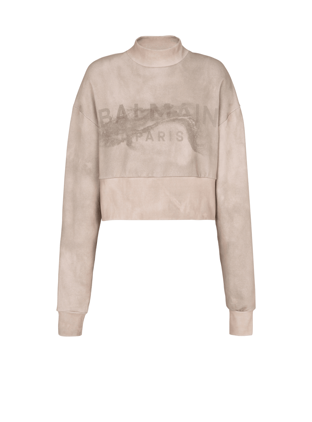 Women\'s Balmain Eco-responsible Cotton Cropped With Logo Print Sweatshirts Beige | USA bc2KslvT