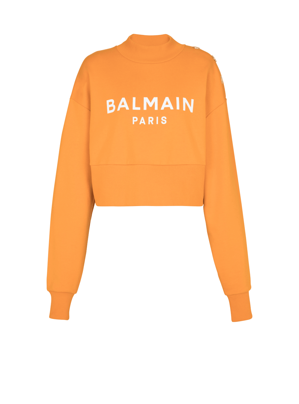 Women\'s Balmain Eco-responsible Cotton Cropped With Logo Print Sweatshirts Orange | USA pfVJmIRg