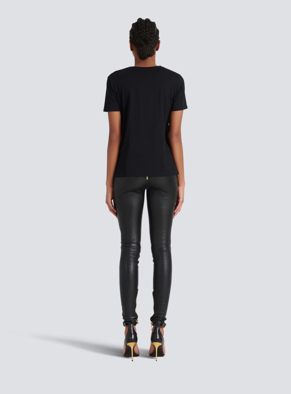 Women's Balmain Eco-responsible Cotton With Logo Print T Shirts Black | USA 5P0SfFc7