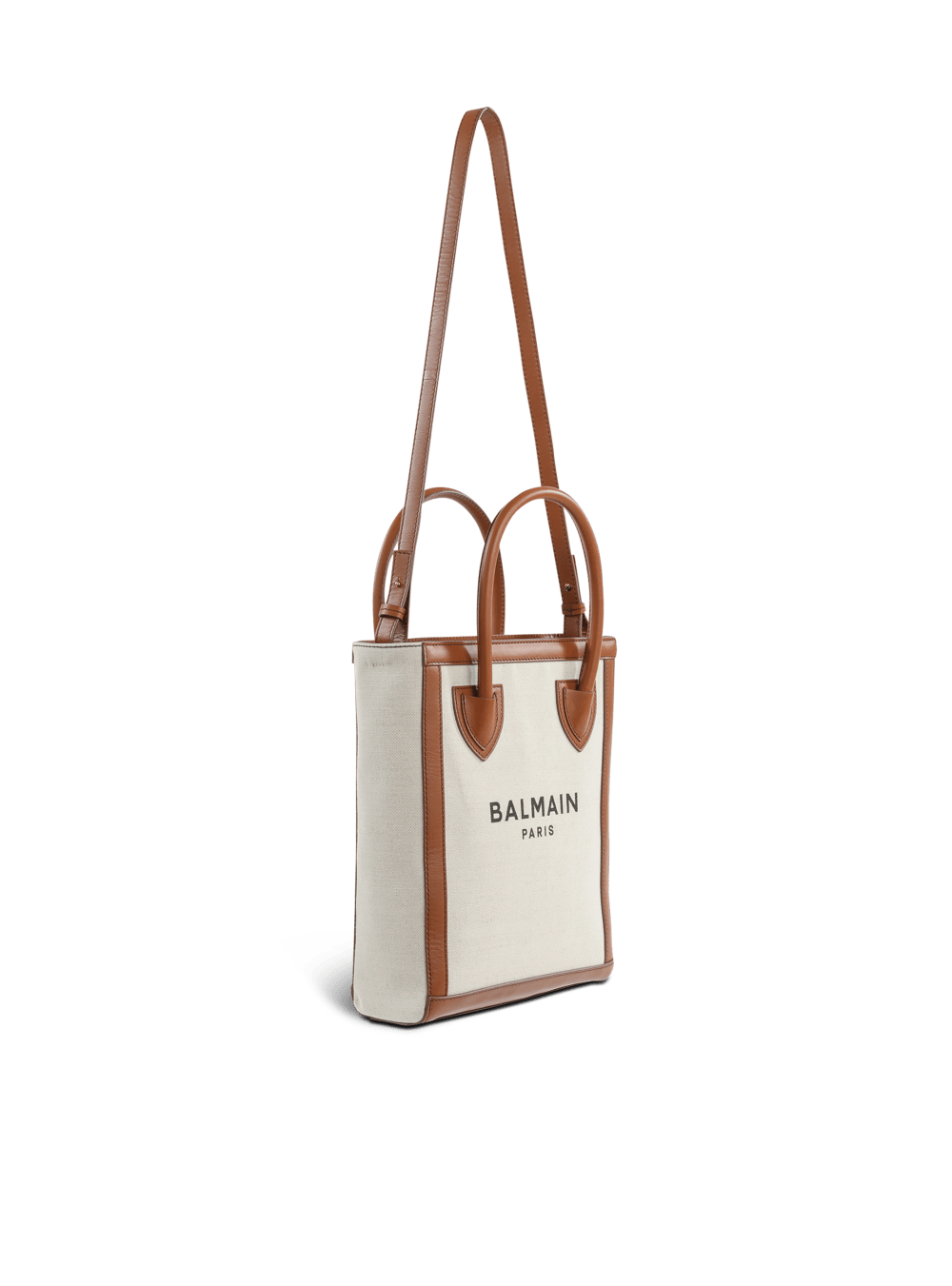 Women's Balmain Ecru Canvas B-Army 26 With Leather Panels Handbag Beige | USA 979iGt1l