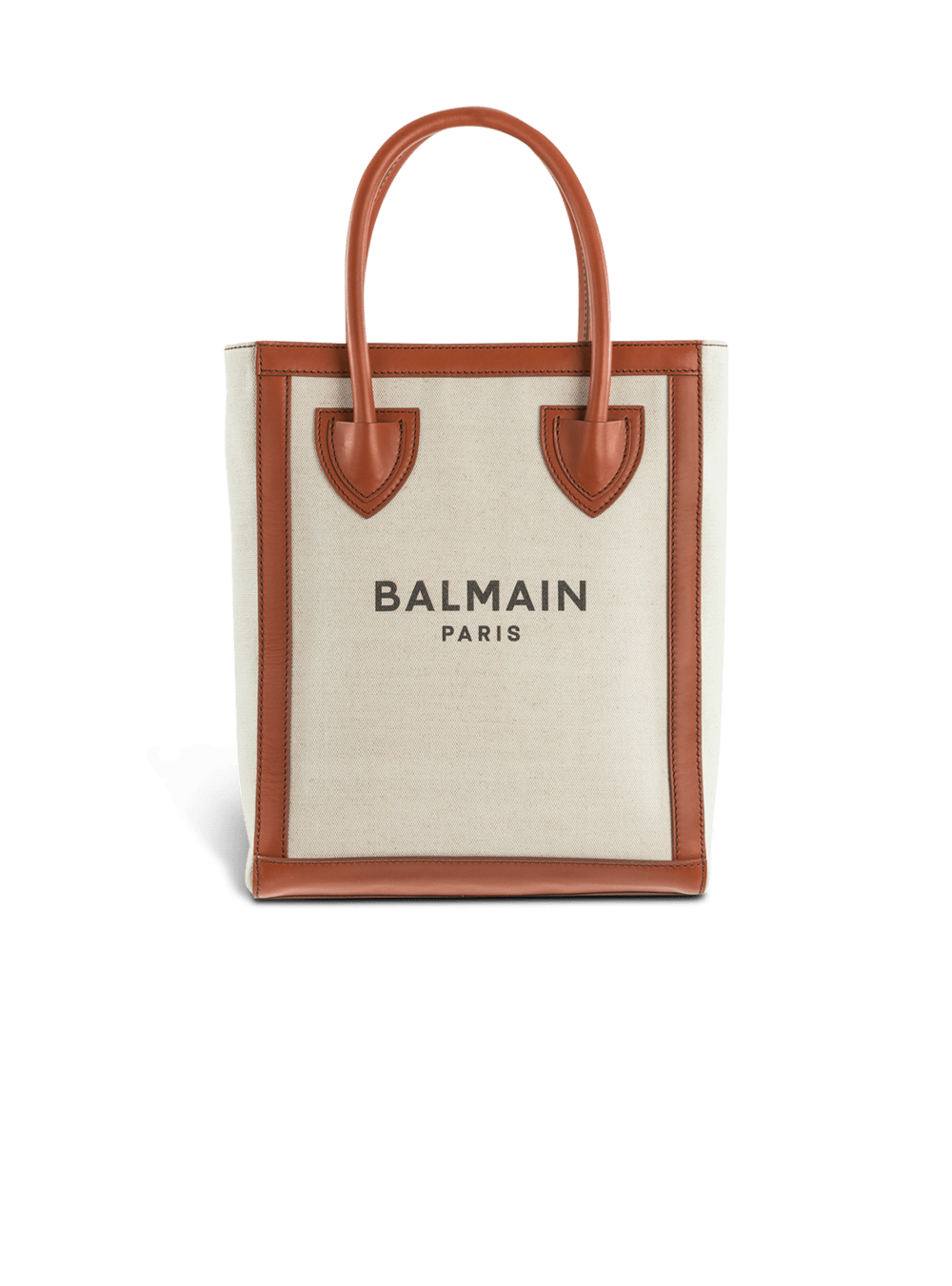 Women\'s Balmain Ecru Canvas B-Army 26 With Leather Panels Handbag Beige | USA 979iGt1l