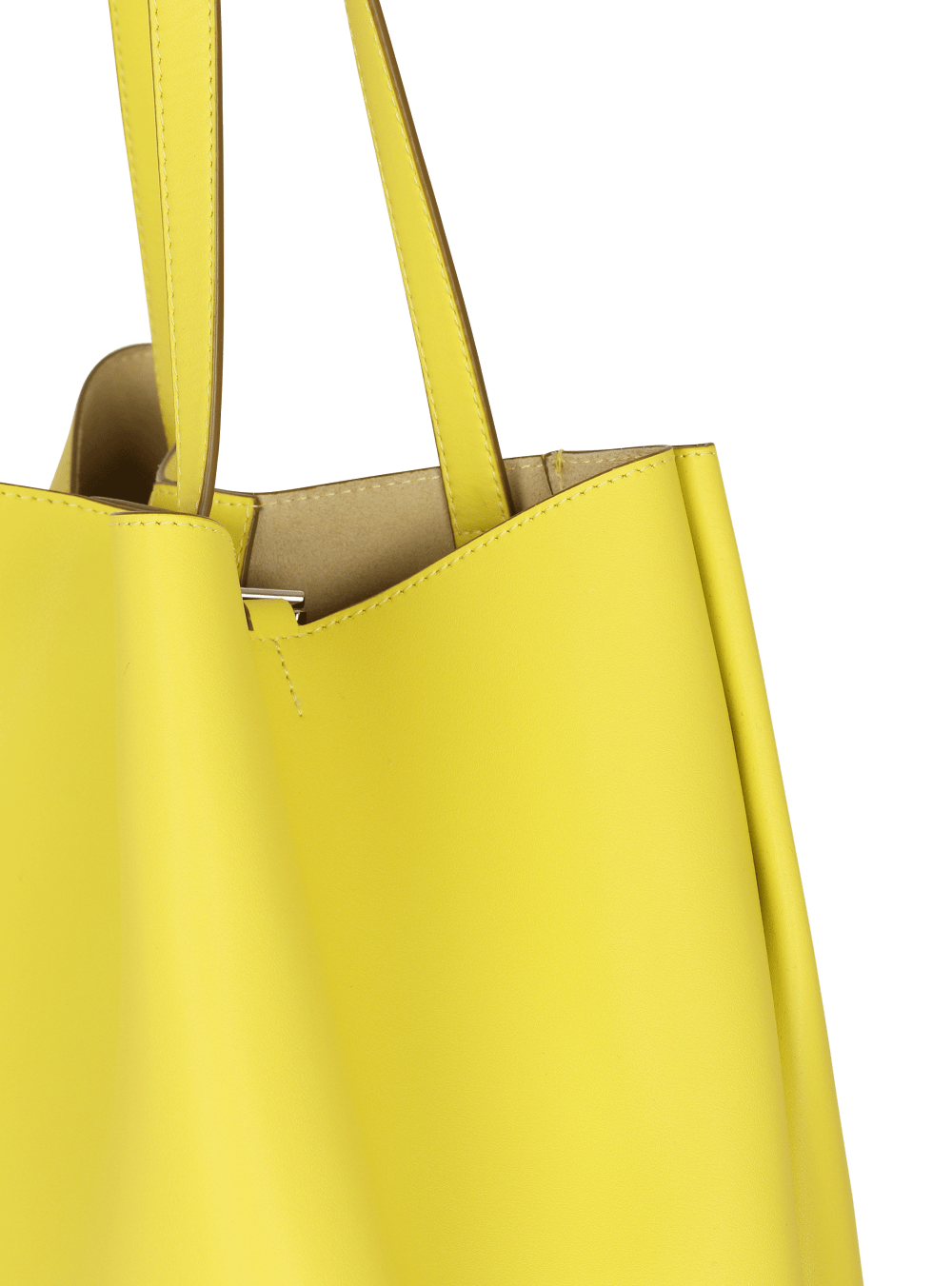 Women's Balmain Emblem Leather Tote Bags Yellow | USA srrtVRHG