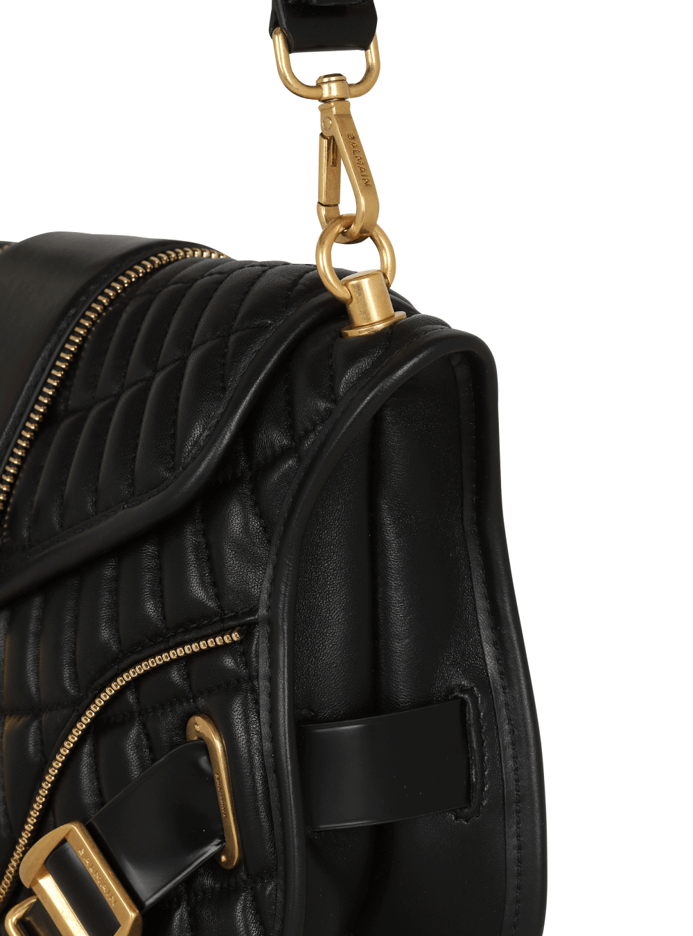 Women's Balmain Embossed Leather Blaze Crossbody Bags Black | USA 5lkyzhgL