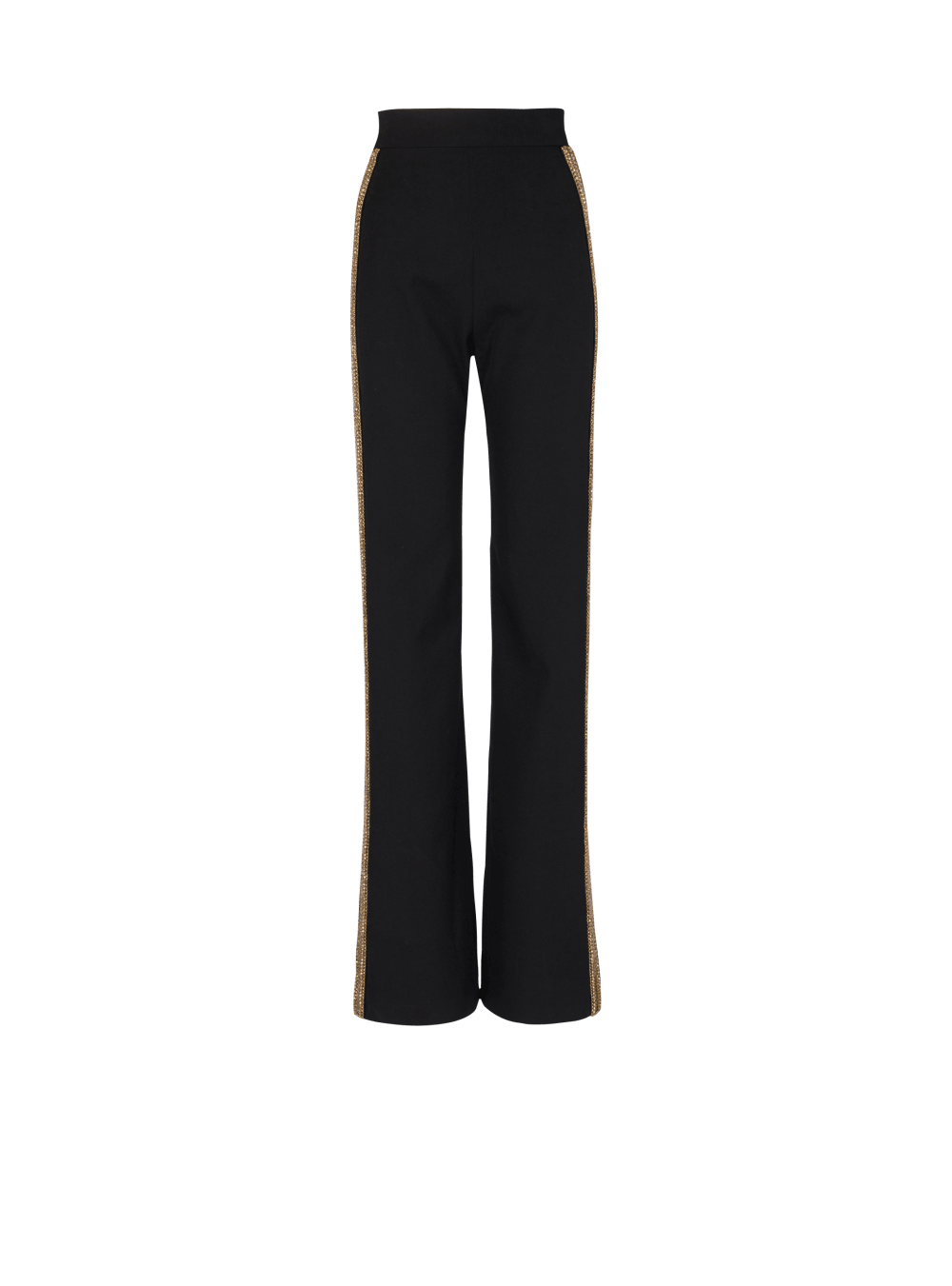 Women\'s Balmain Embroidered Wool Tuxedo Trousers Black | USA yeb1oQoQ