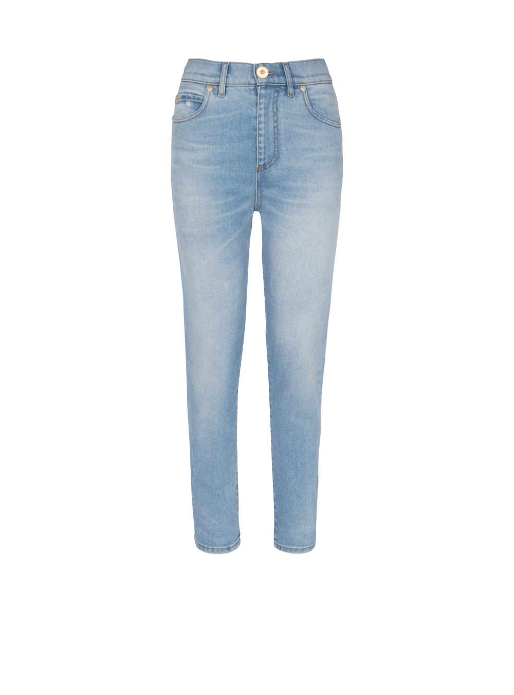 Women\'s Balmain Faded Denim Slim Fit Jeans Blue | USA OdhwdRAE