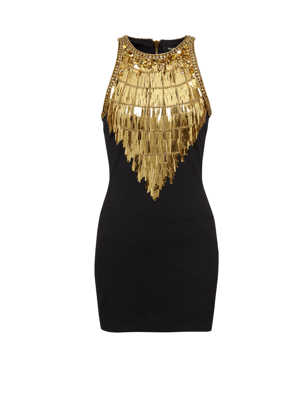 Women\'s Balmain Grain Of Powder Embroidered Dress Gold | USA z4GOy8HQ