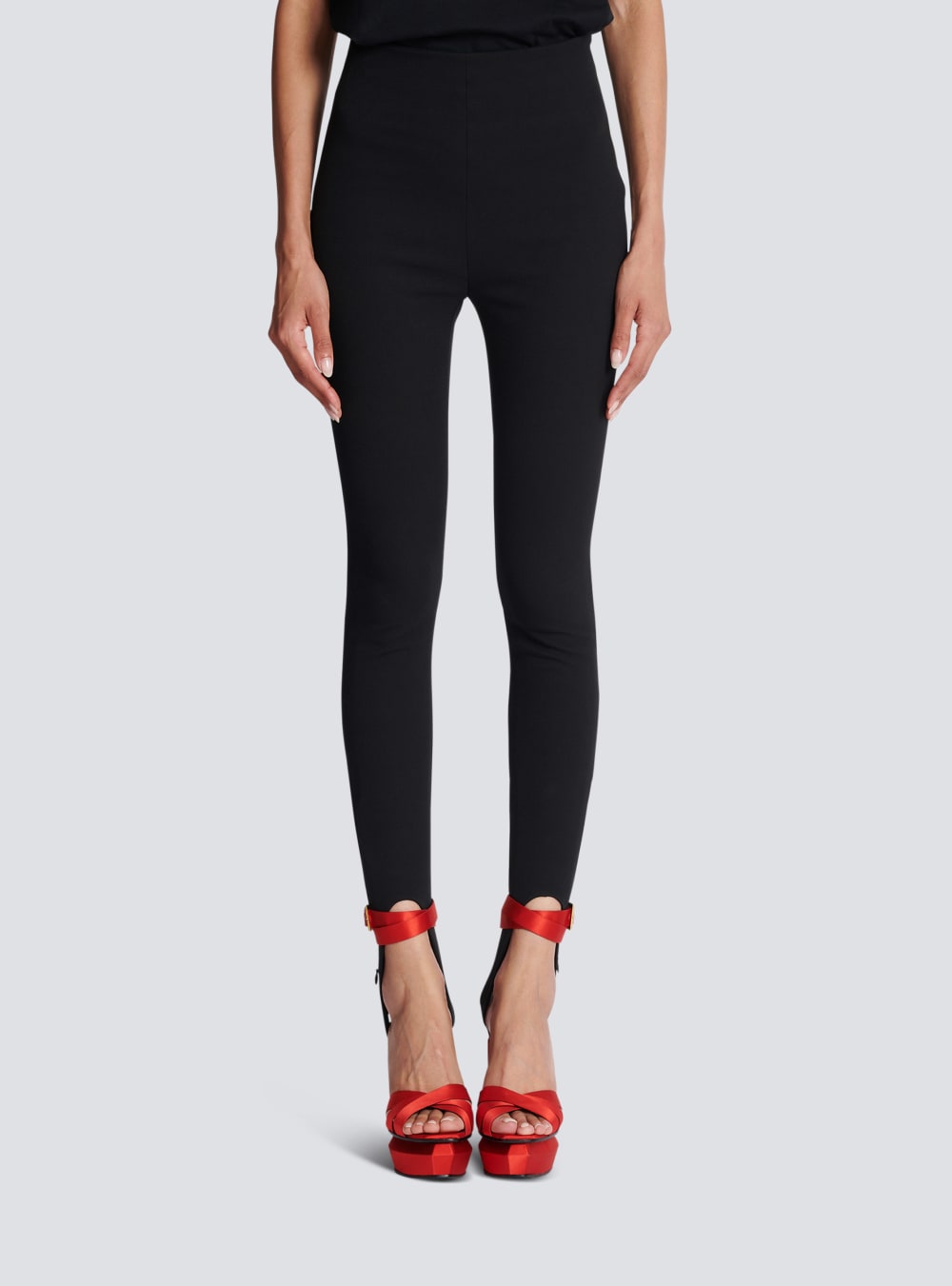 Women's Balmain Grain Of Powder Form-hugging Stretch Trousers Black | USA uMmInlH9