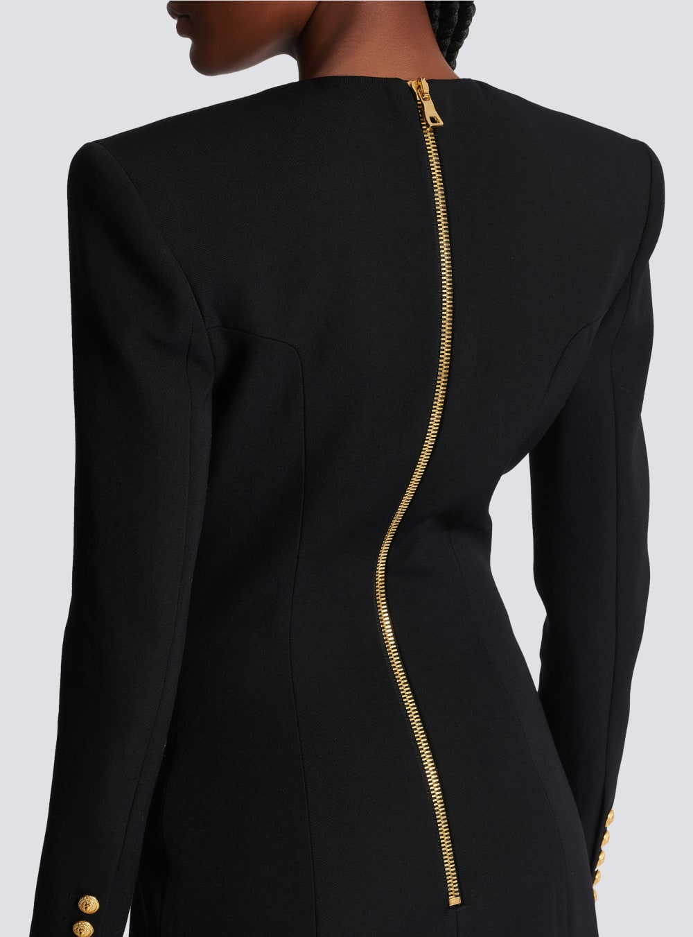 Women's Balmain Grain Of Powder Tailored Dress Black | USA 62bVtKic