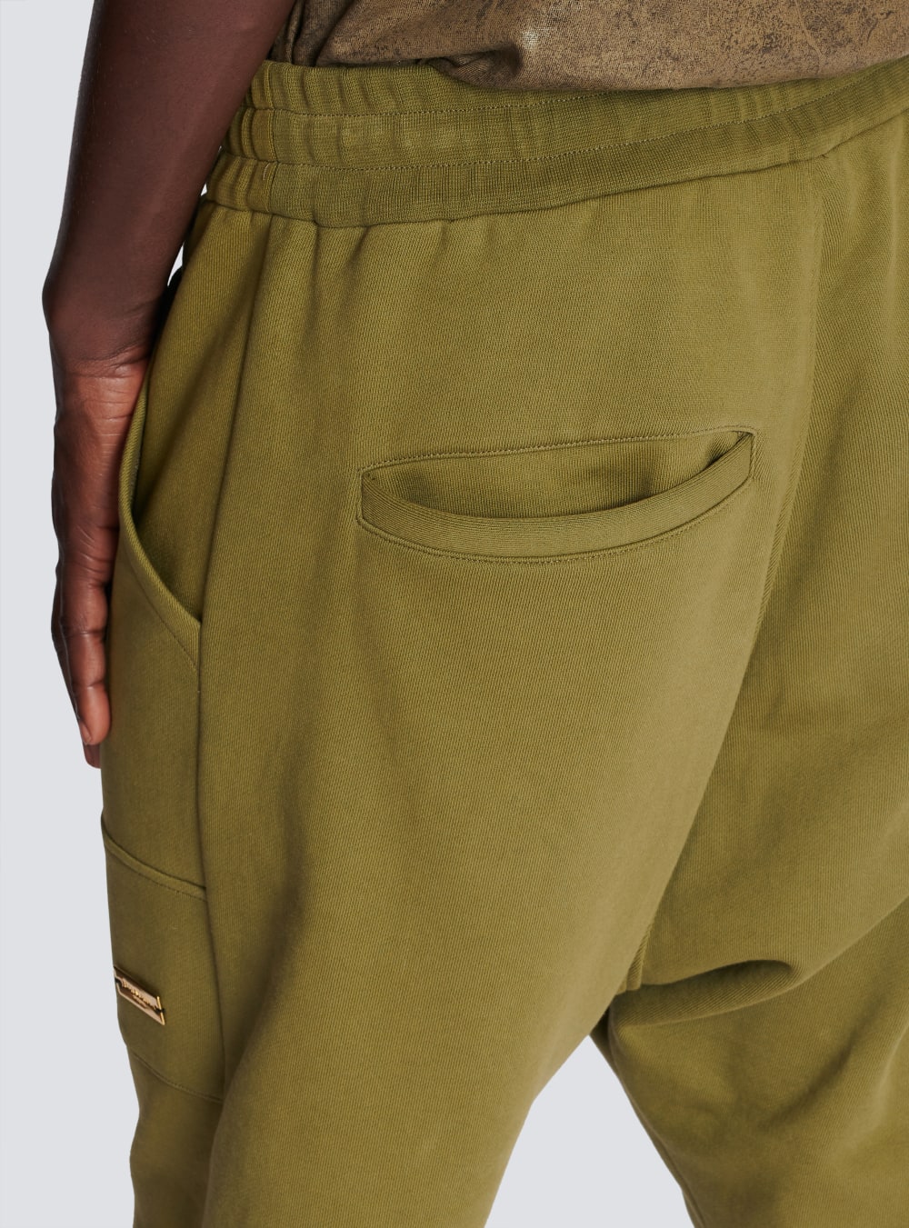 Women's Balmain Jogging Made From Eco-responsible Cotton Trousers Khaki | USA 83uDksTl