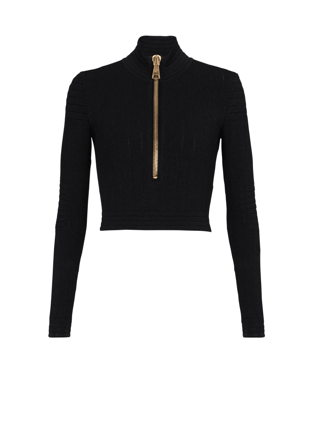 Women\'s Balmain Knit Crop Tops Black | USA 961XnwR3