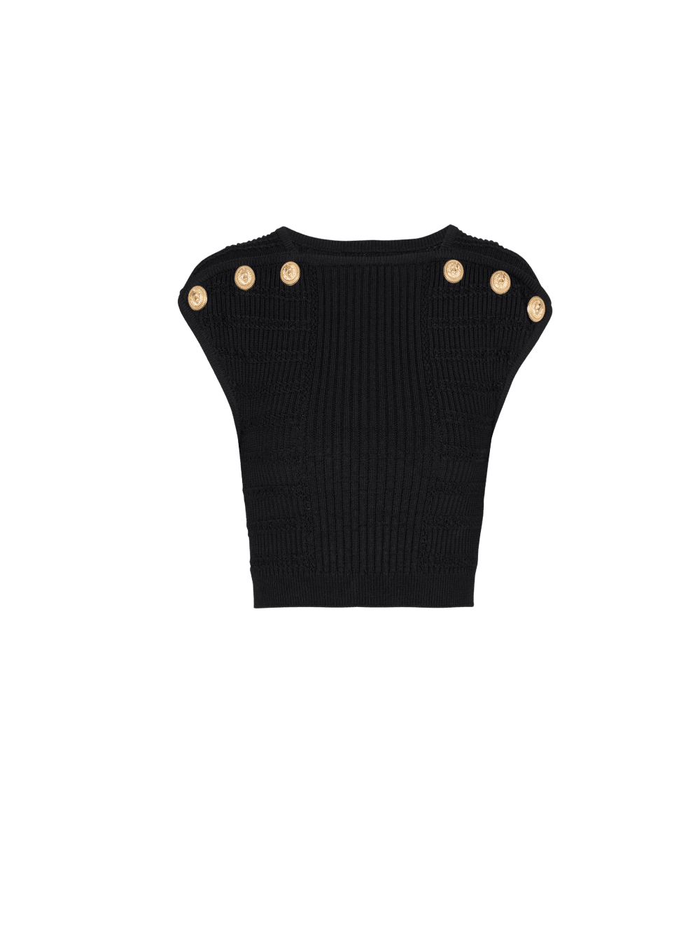 Women\'s Balmain Knit Crop Tops Black | USA zsi5kbQH