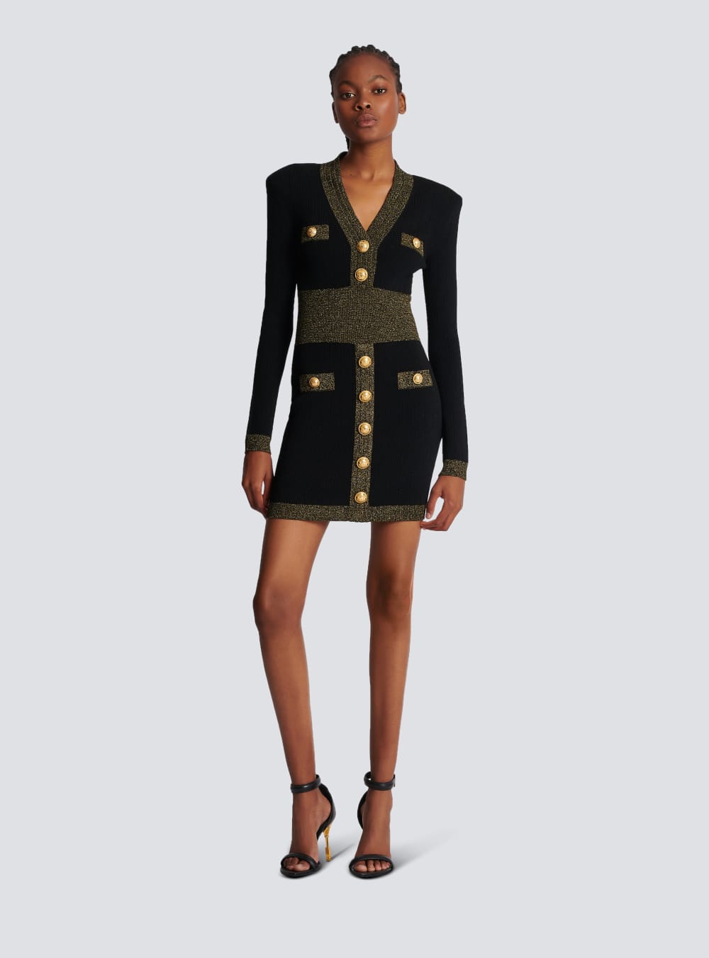 Women's Balmain Knit Dress Black | USA pA2GV73F