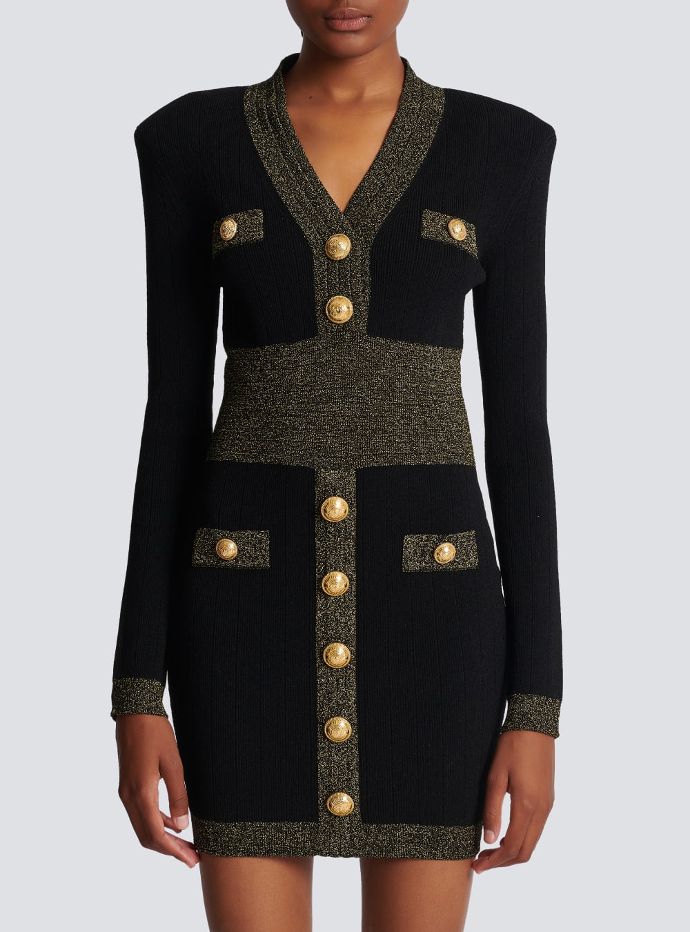 Women's Balmain Knit Dress Black | USA pA2GV73F