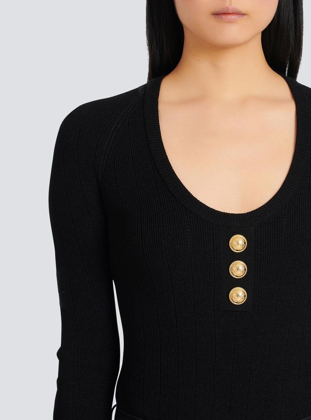 Women's Balmain Knit Tops Black | USA mjZPlaAS