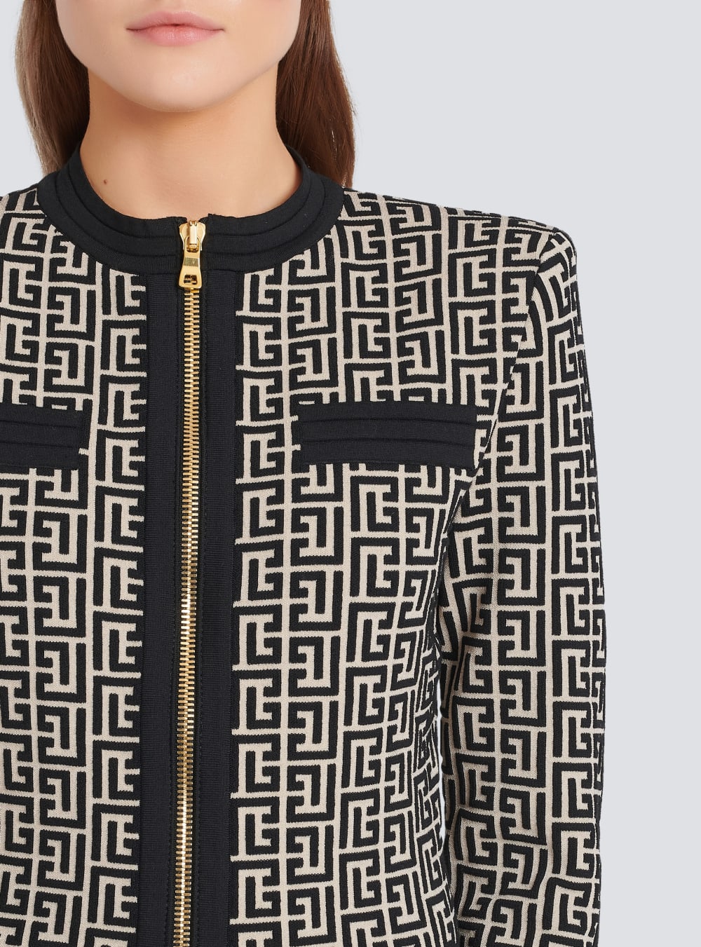 Women's Balmain Knit With Monogram Cardigan Black | USA VuVJp7Kt