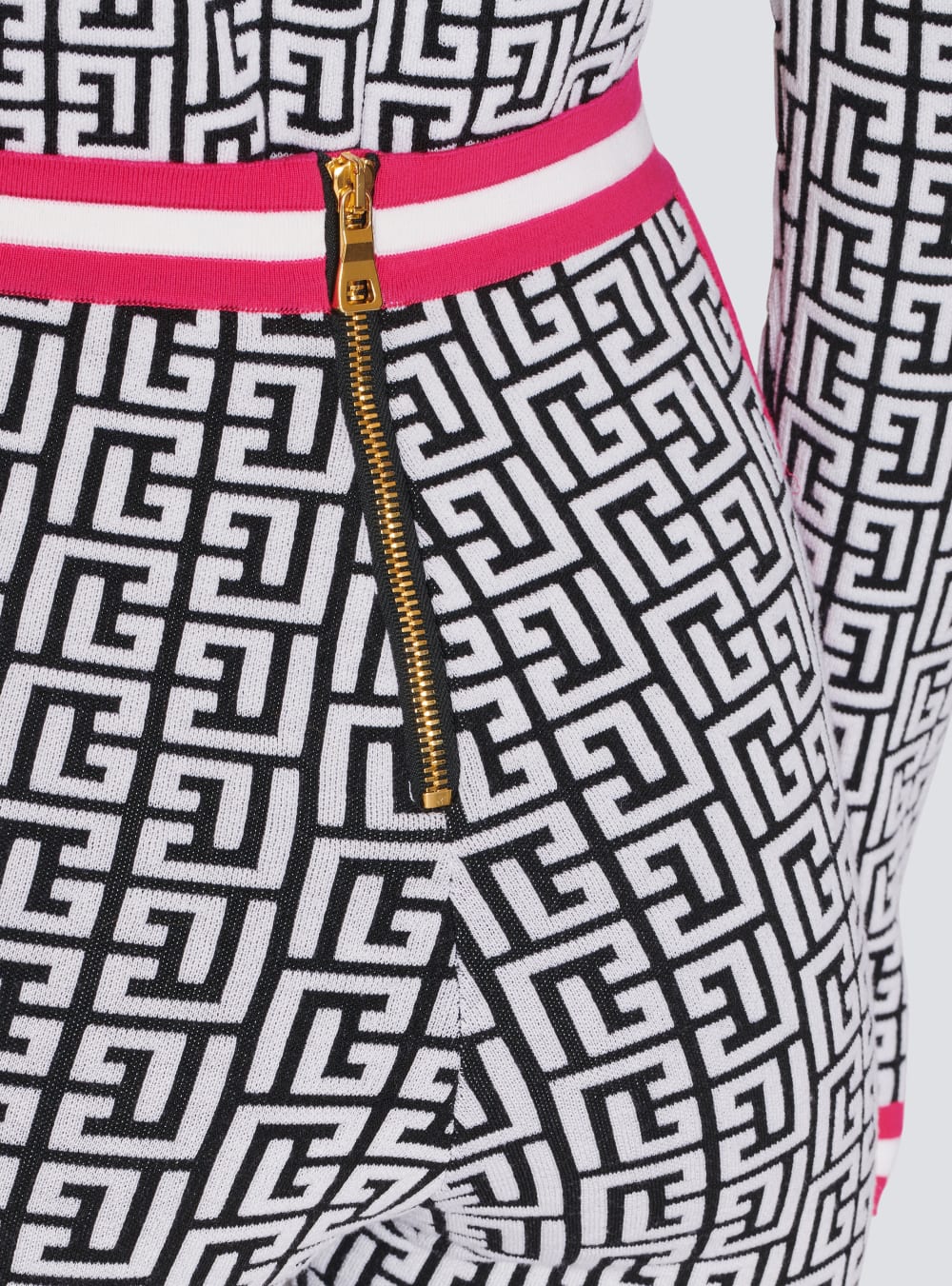 Women's Balmain Knit With Monogram Leggings Pink | USA m3ORiKUj