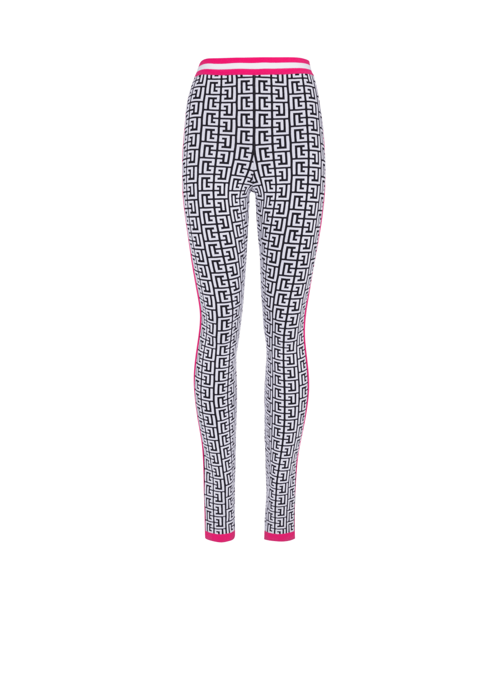 Women\'s Balmain Knit With Monogram Leggings Pink | USA m3ORiKUj