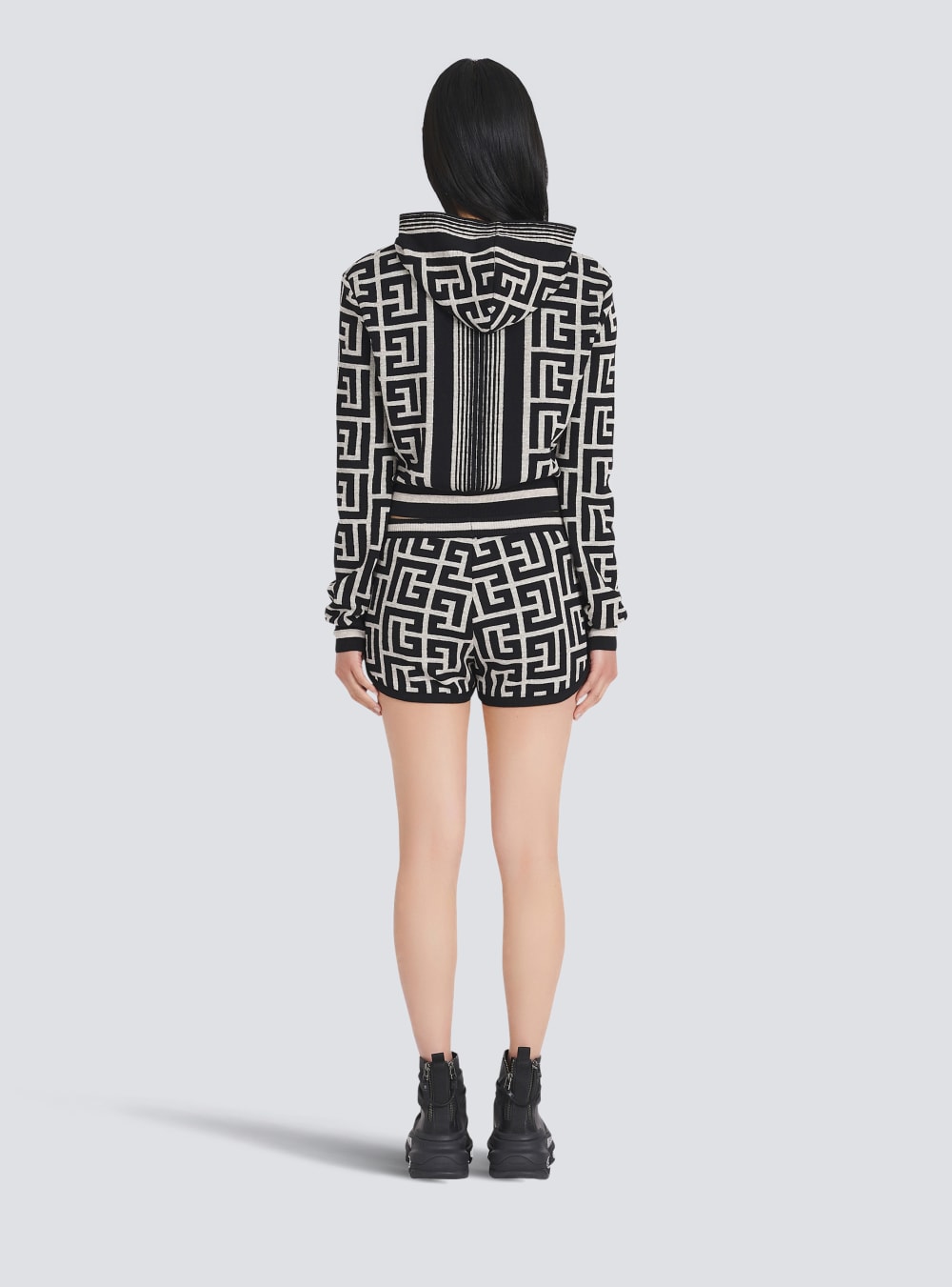 Women's Balmain Knit With Monogram Shorts Black | USA eMs2J2T7