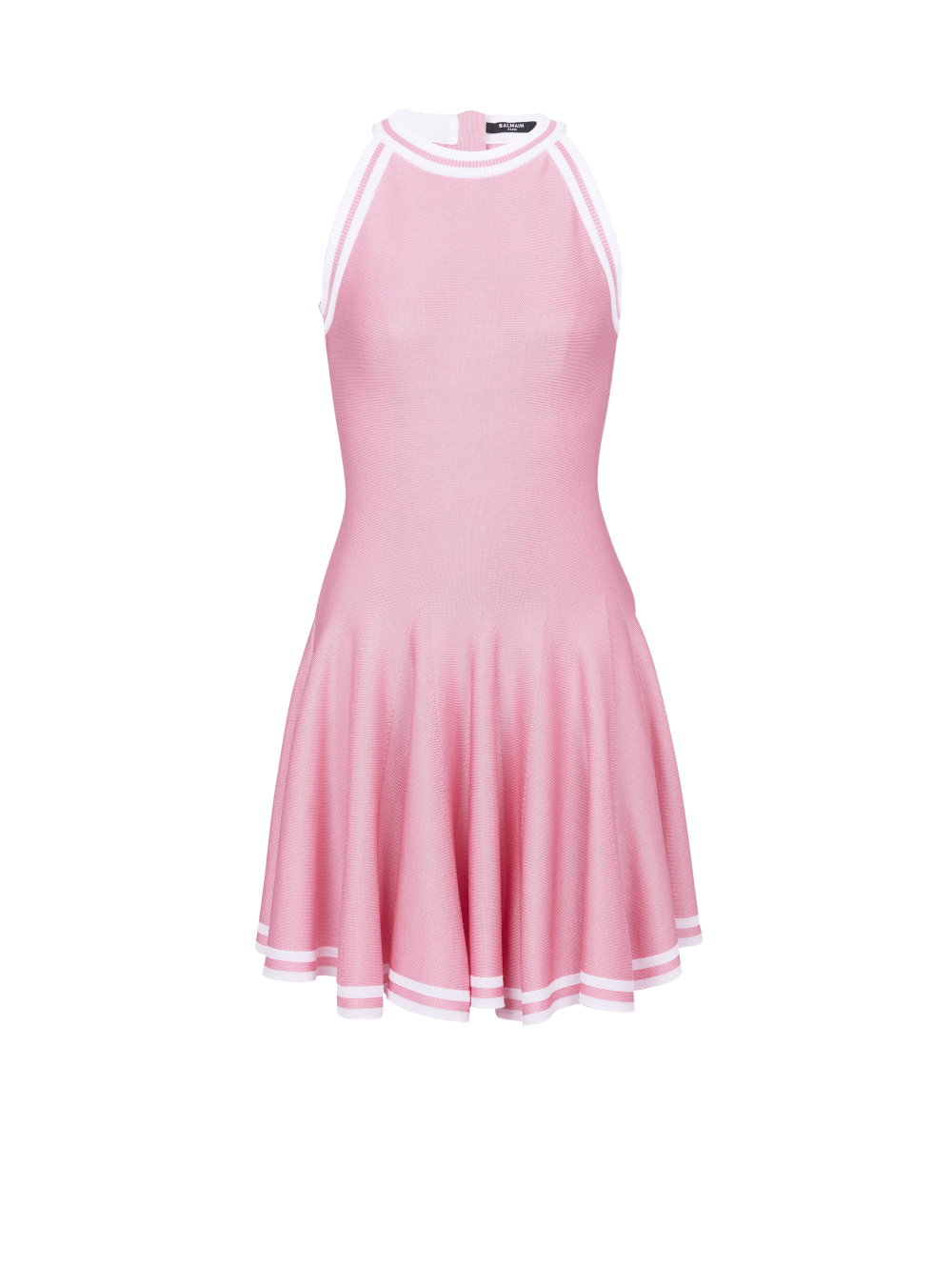 Women\'s Balmain Knitted Skater Dress Pink | USA 6CsmI11L