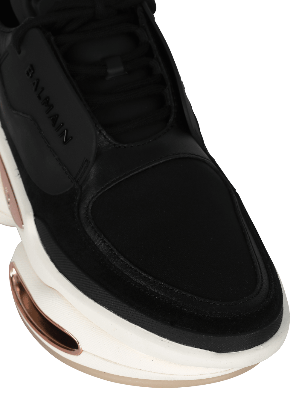 Women's Balmain Leather And Neoprene B-Bold Low-top Sneakers Black | USA zNbBJDDF