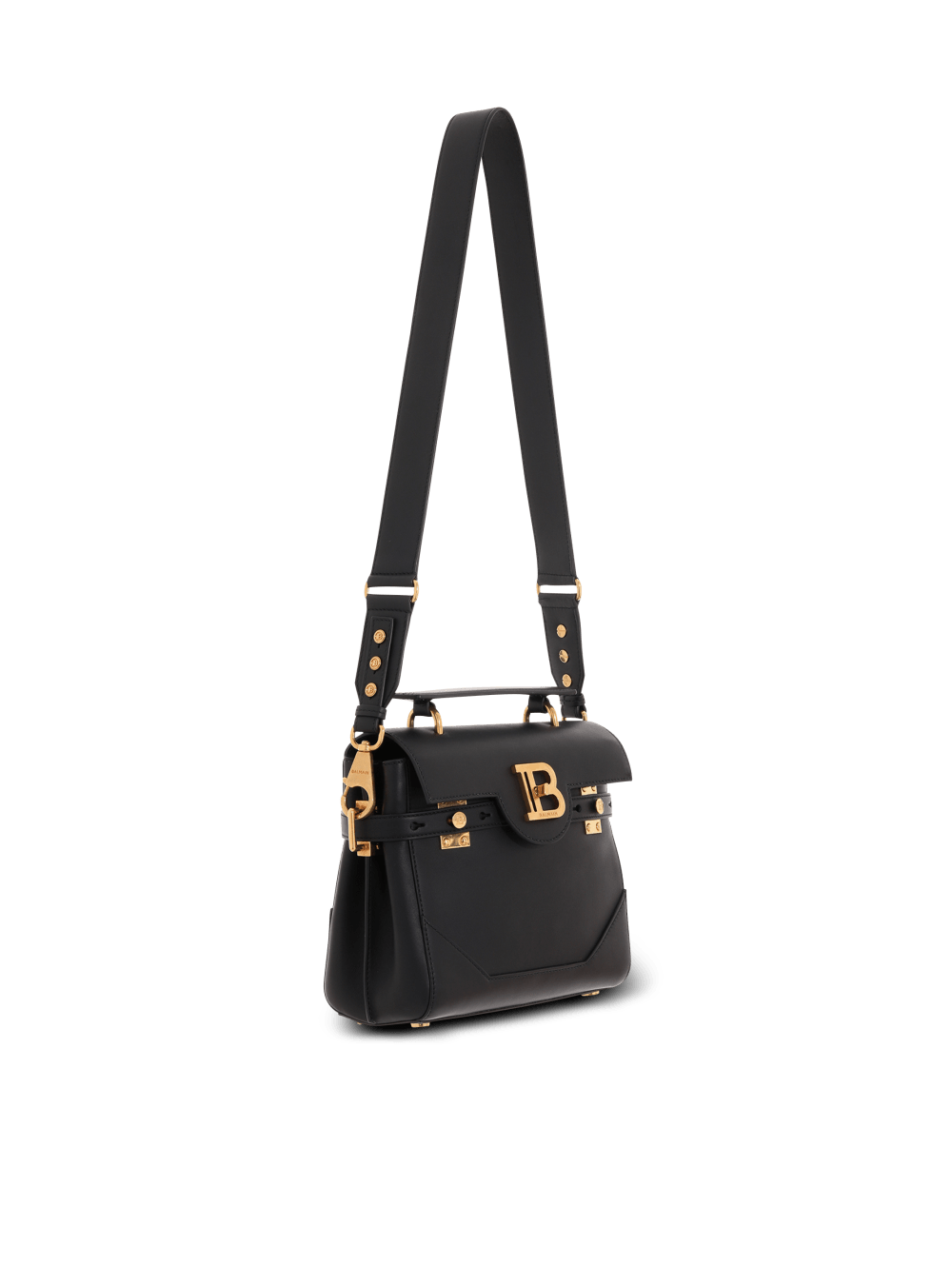 Women's Balmain Leather B-Buzz 23 Crossbody Bags Black | USA SiyWQBGG