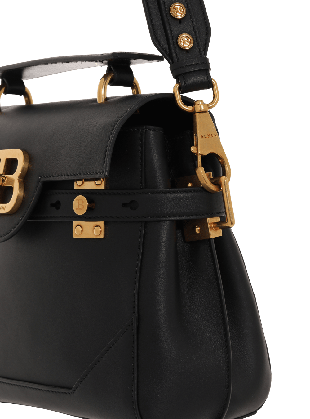 Women's Balmain Leather B-Buzz 23 Crossbody Bags Black | USA SiyWQBGG