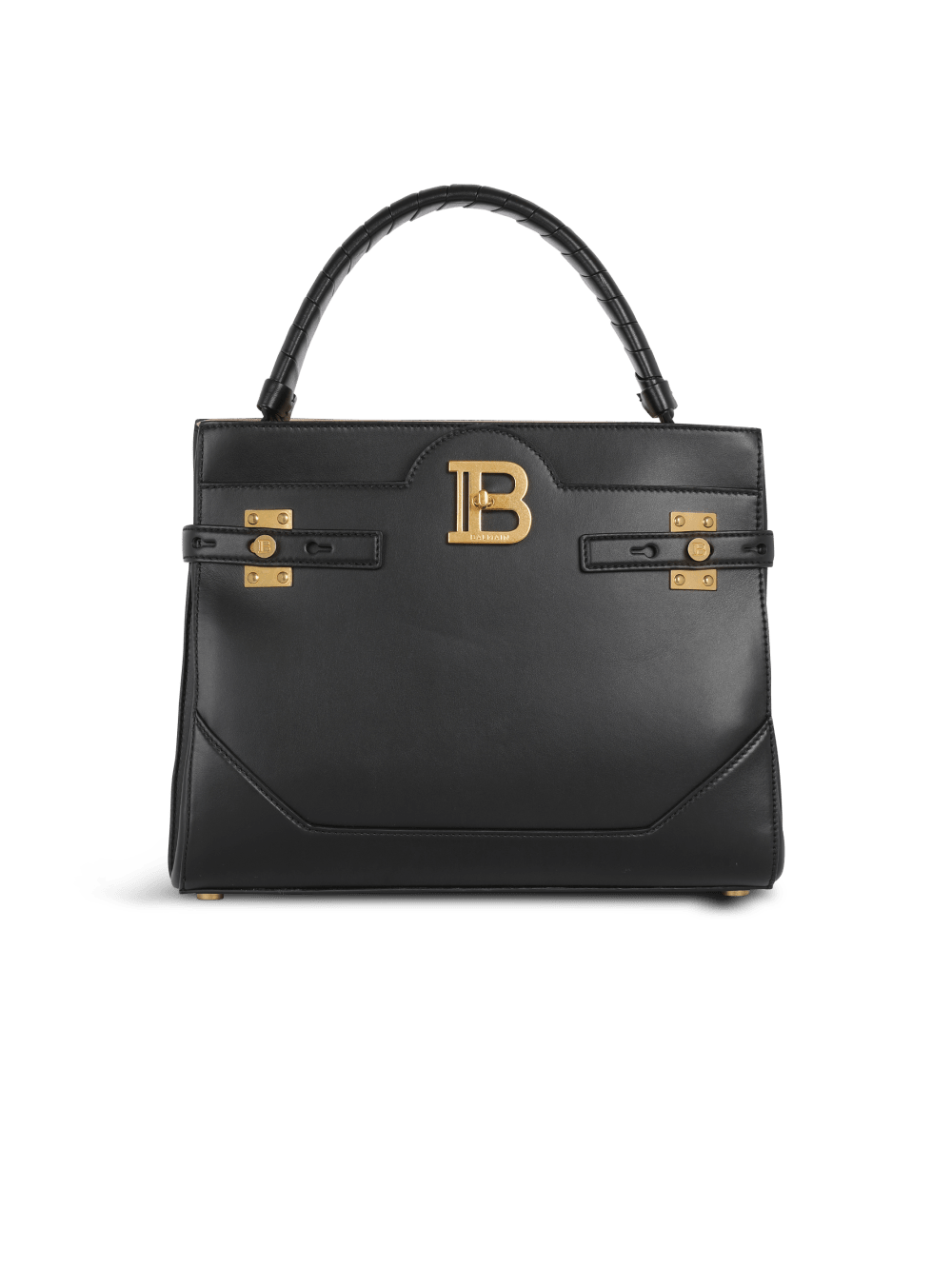 Women\'s Balmain Leather B-Buzz Handle Handbag Black | USA 7Y7DiqYn