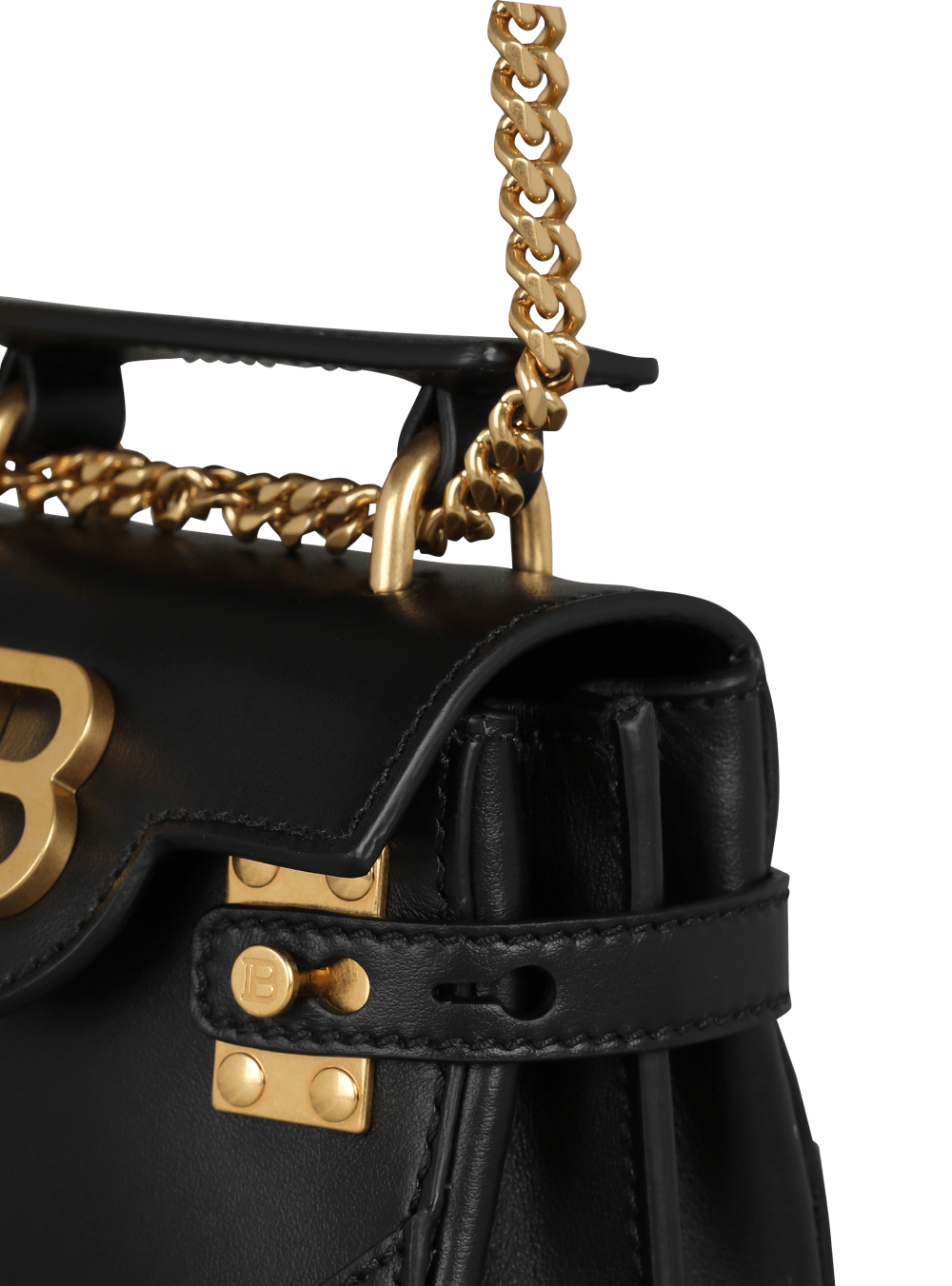 Women's Balmain Leather B-Buzz Mini Handbag Black | USA YMJFMMgG