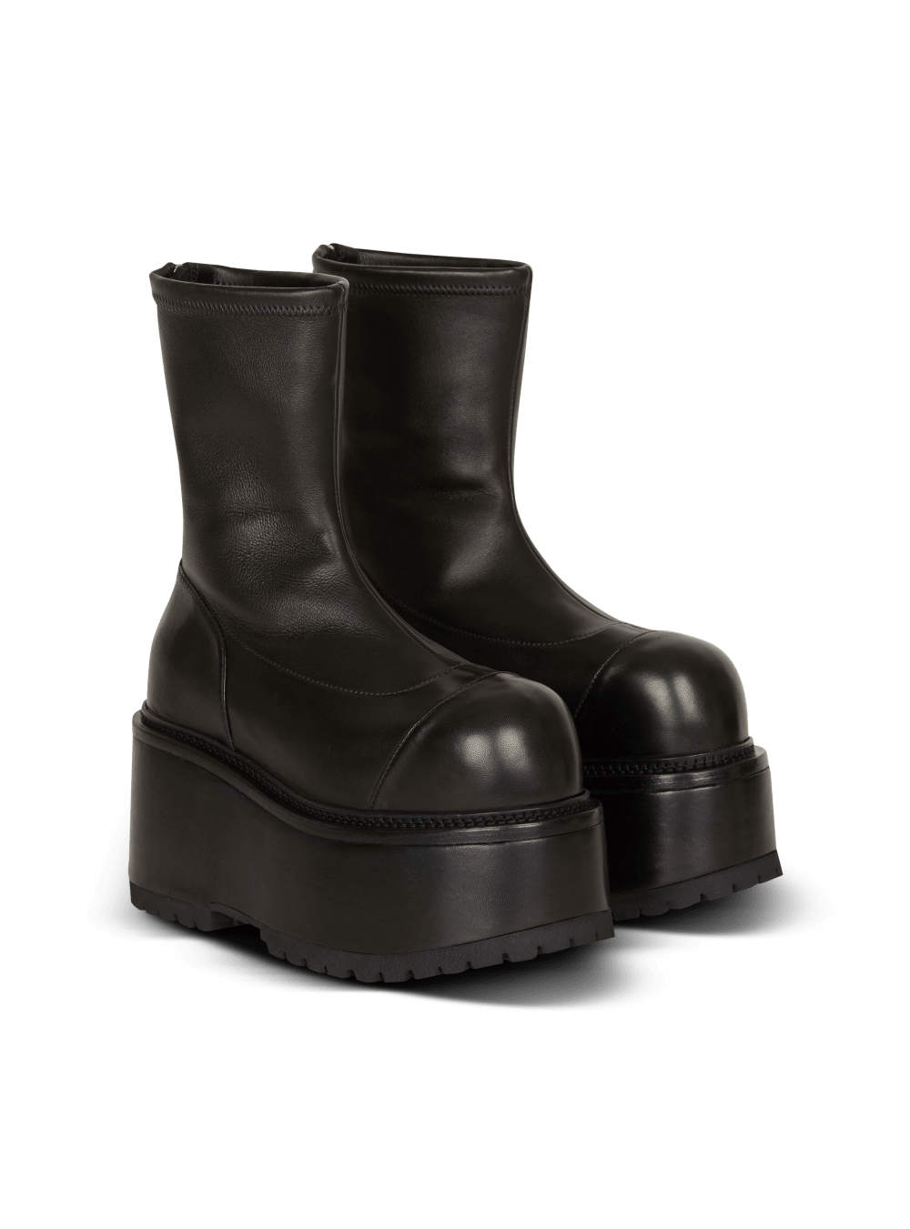 Women's Balmain Leather Platform Boots Black | USA dLHSk5Jd