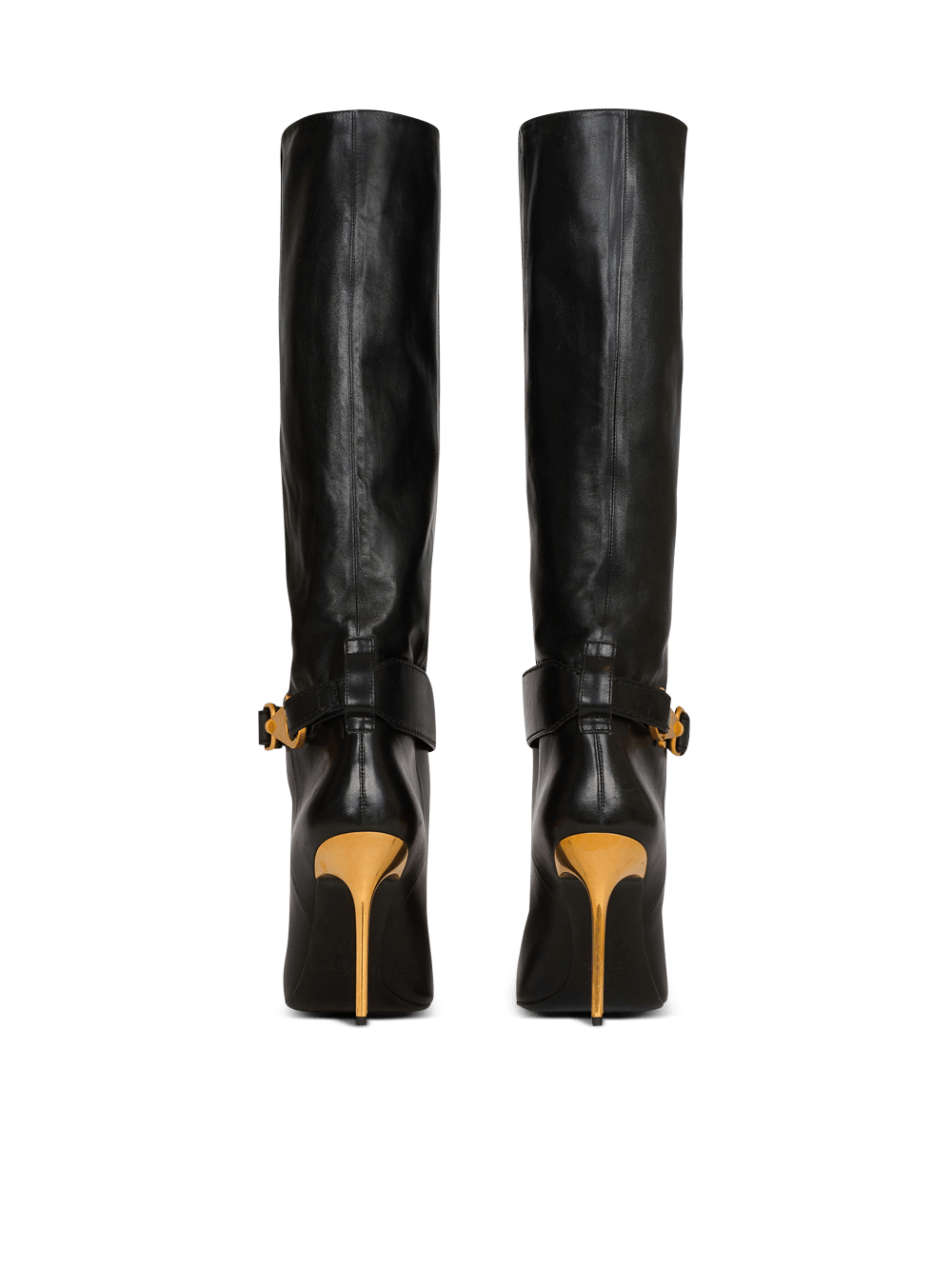 Women's Balmain Leather Robin Boots Black | USA yFCDo4CH