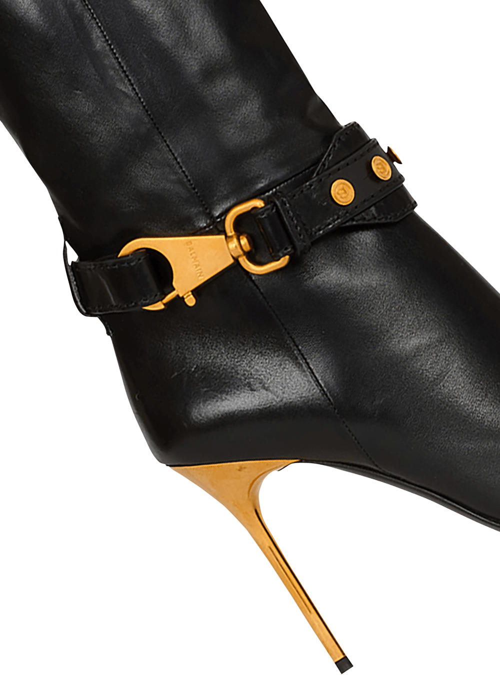 Women's Balmain Leather Robin Boots Black | USA yFCDo4CH