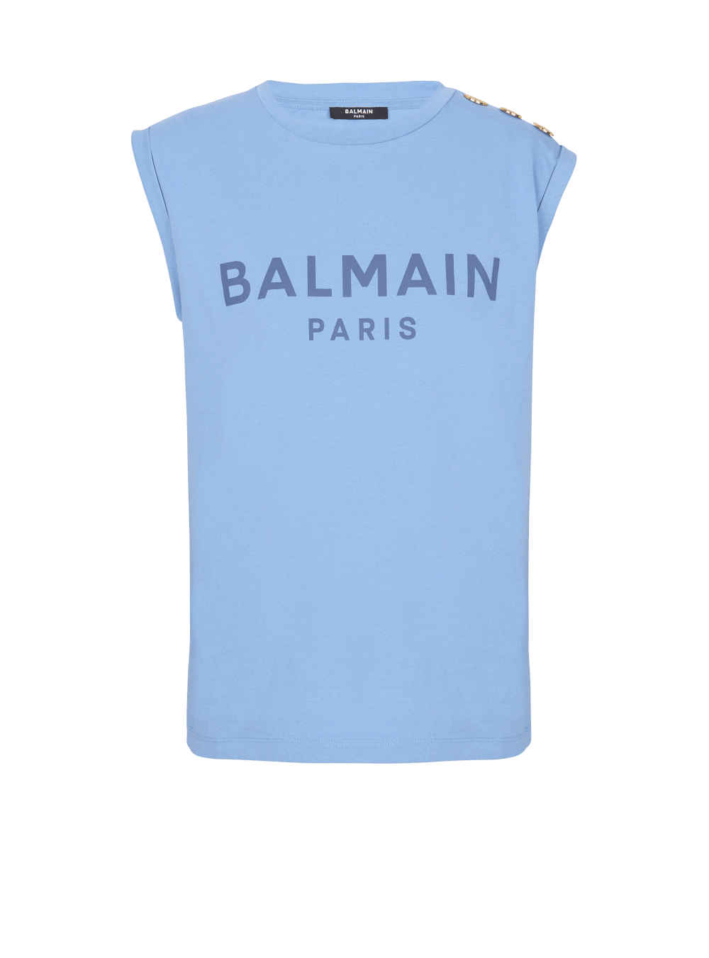 Women\'s Balmain Logo Printed Tank Tops Blue | USA 1GKrrUYt