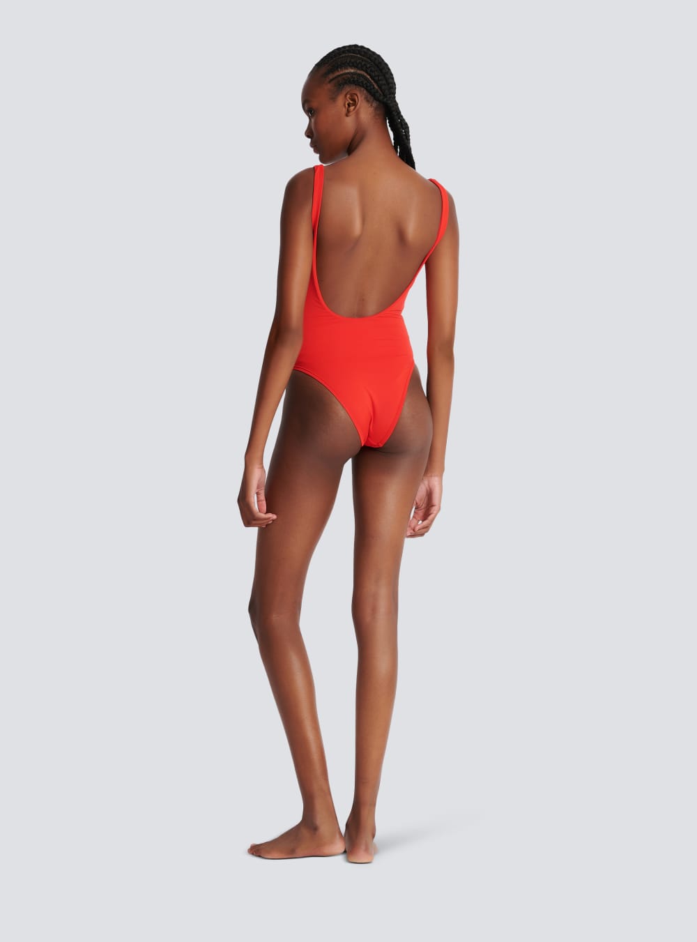 Women's Balmain Logo Swimsuits Red | USA 007TFP2r