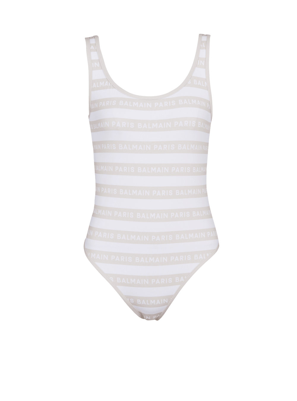 Women\'s Balmain Logos Swimsuits Beige | USA Arvyn7IO