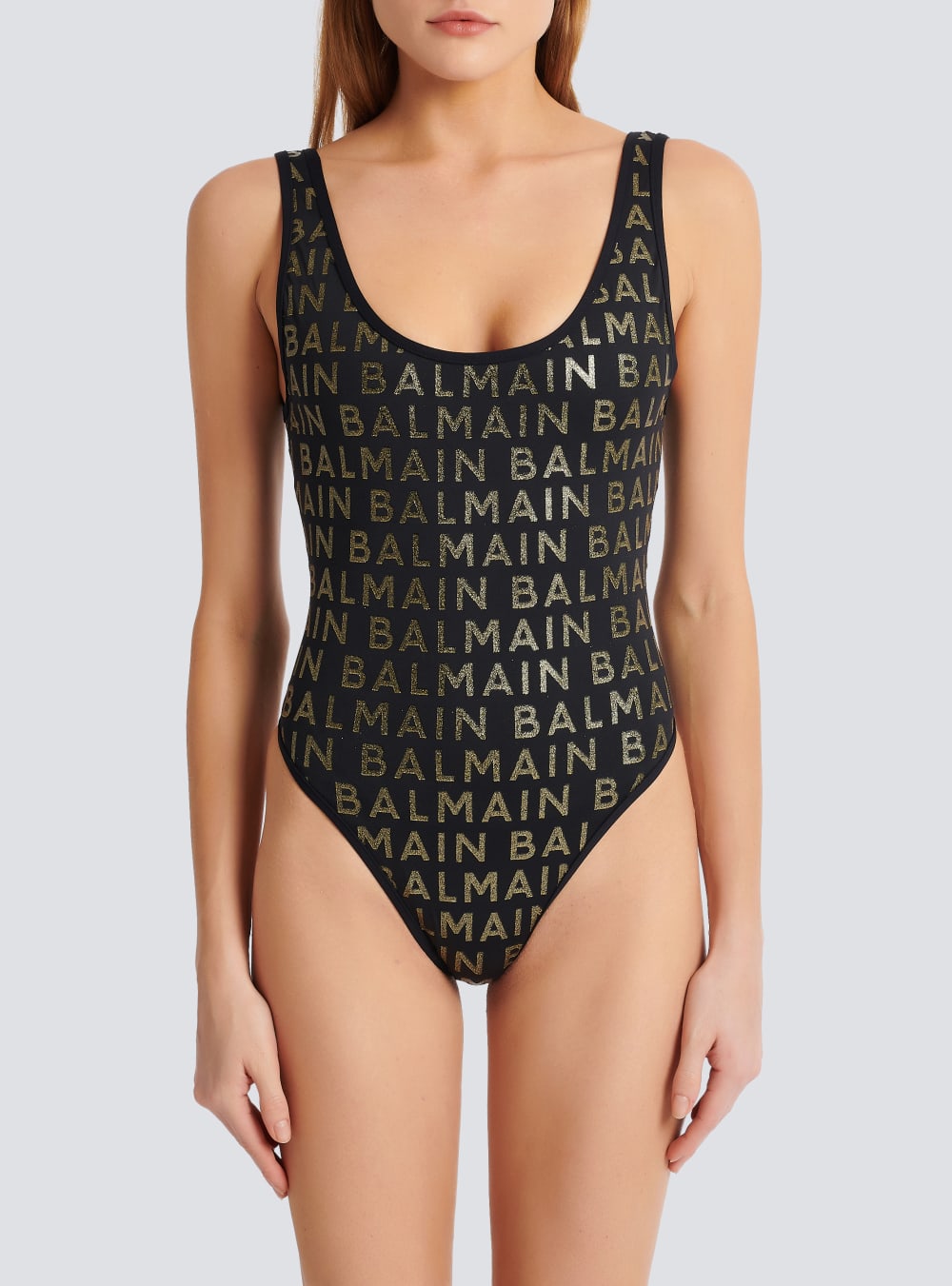 Women's Balmain Logos Swimsuits Gold | USA 91wlXLqt