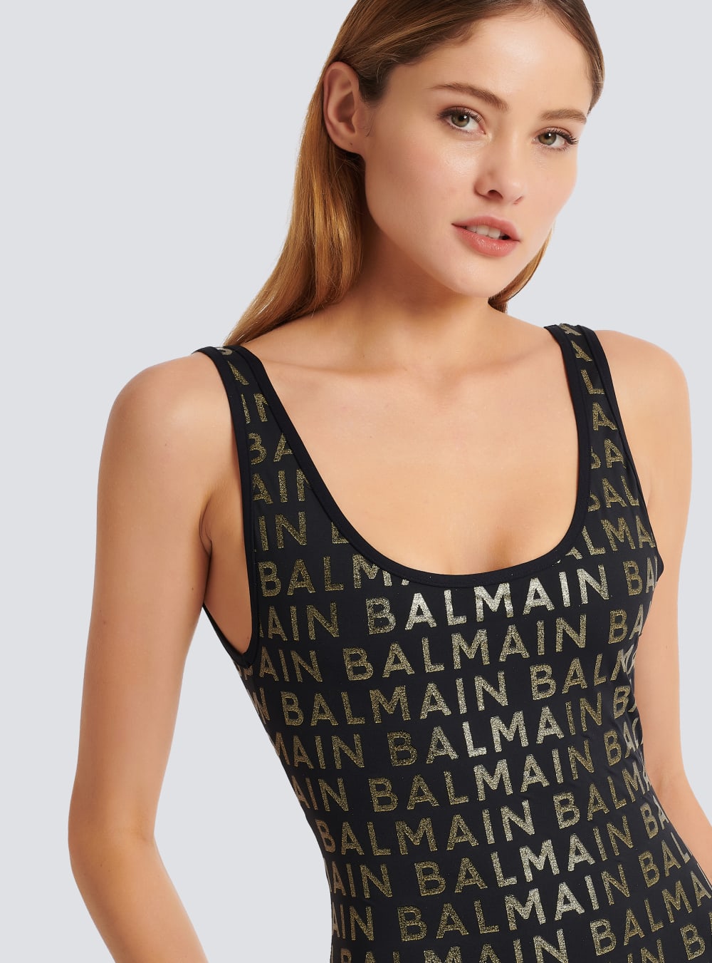 Women's Balmain Logos Swimsuits Gold | USA 91wlXLqt