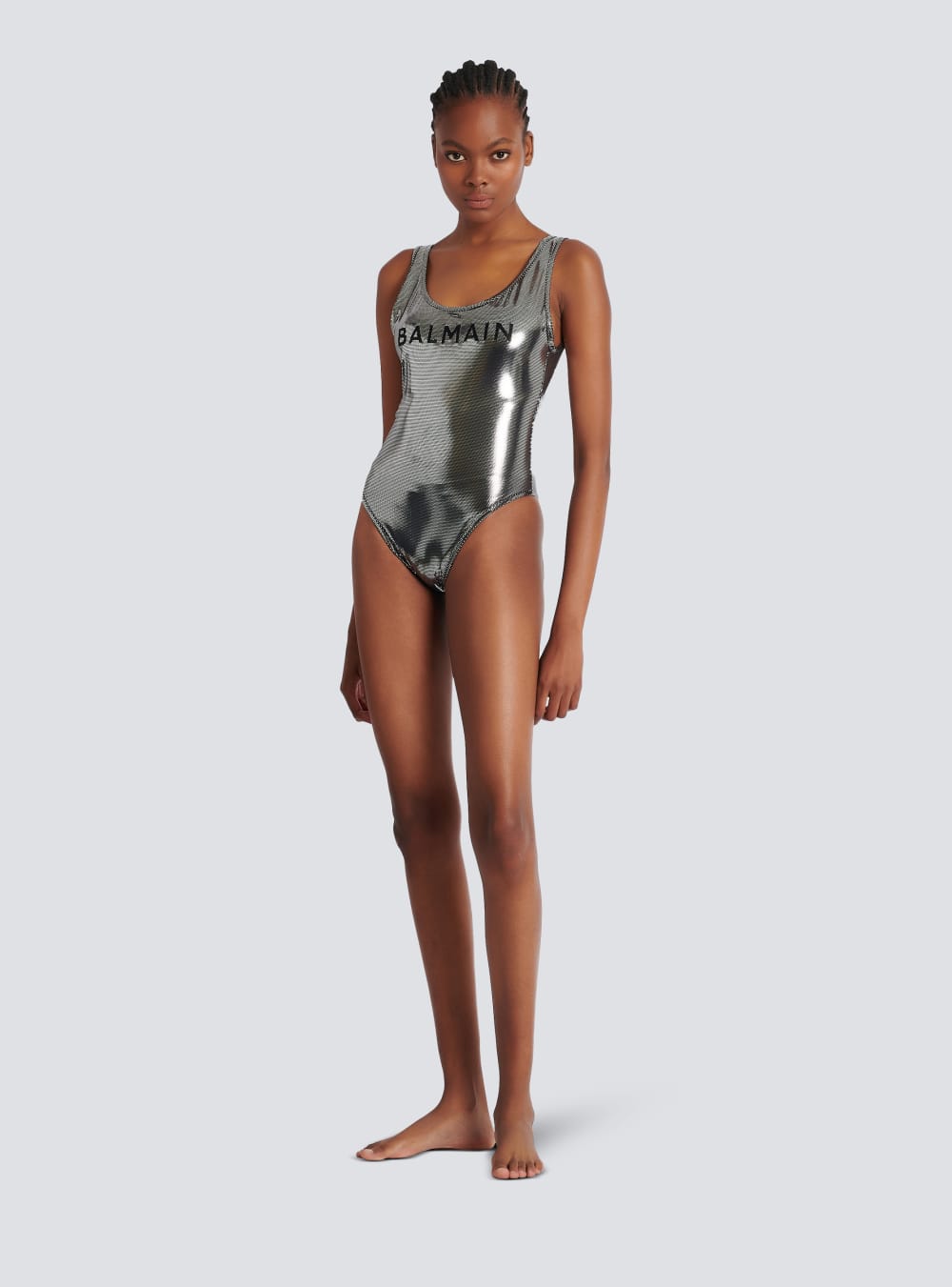 Women's Balmain Logos Swimsuits Silver | USA Zbx833BA