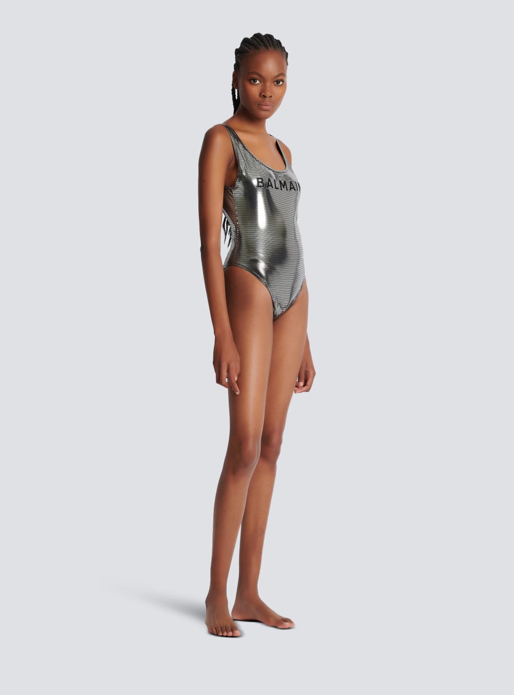 Women's Balmain Logos Swimsuits Silver | USA Zbx833BA