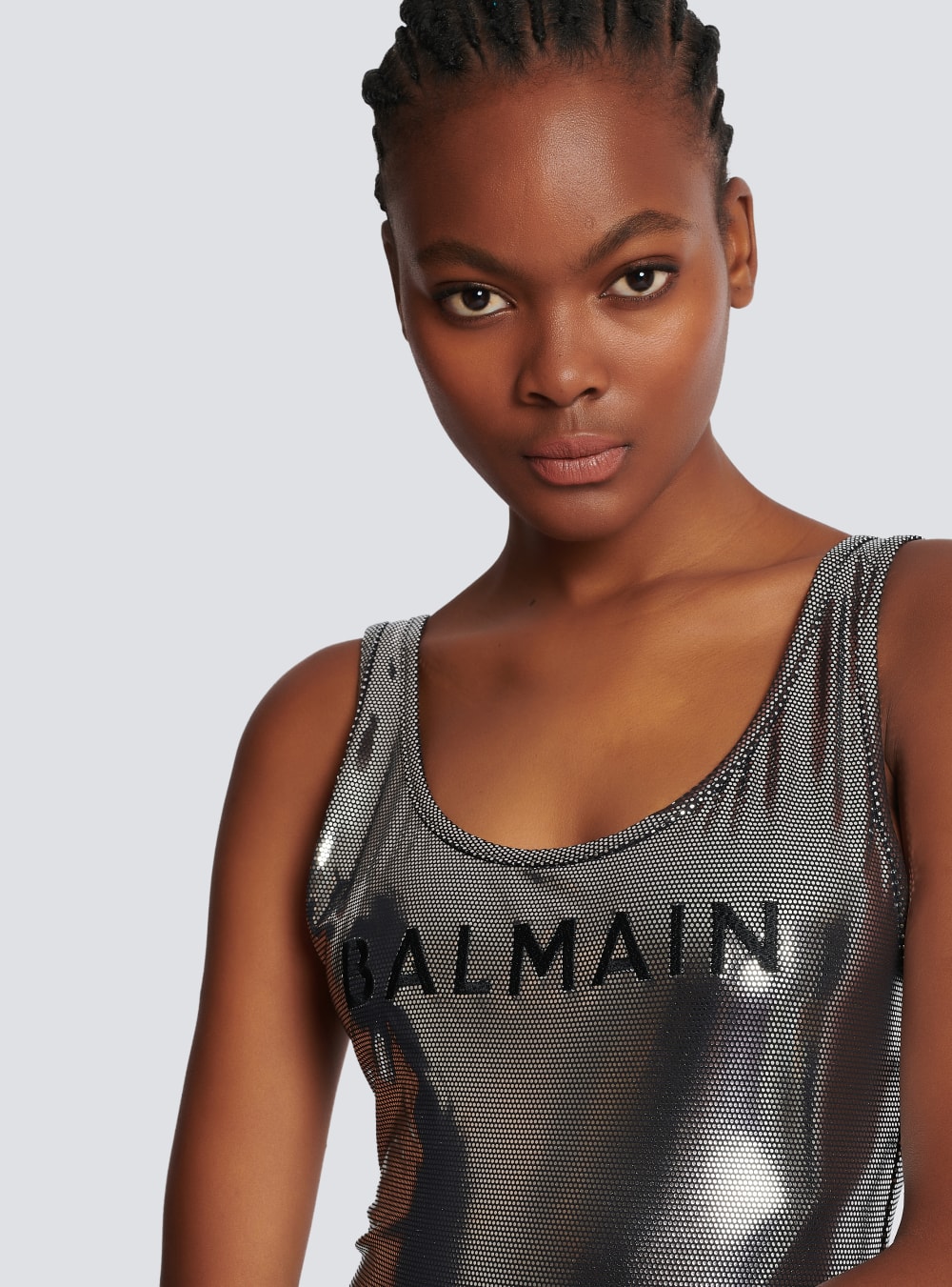 Women's Balmain Logos Swimsuits Silver | USA Zbx833BA